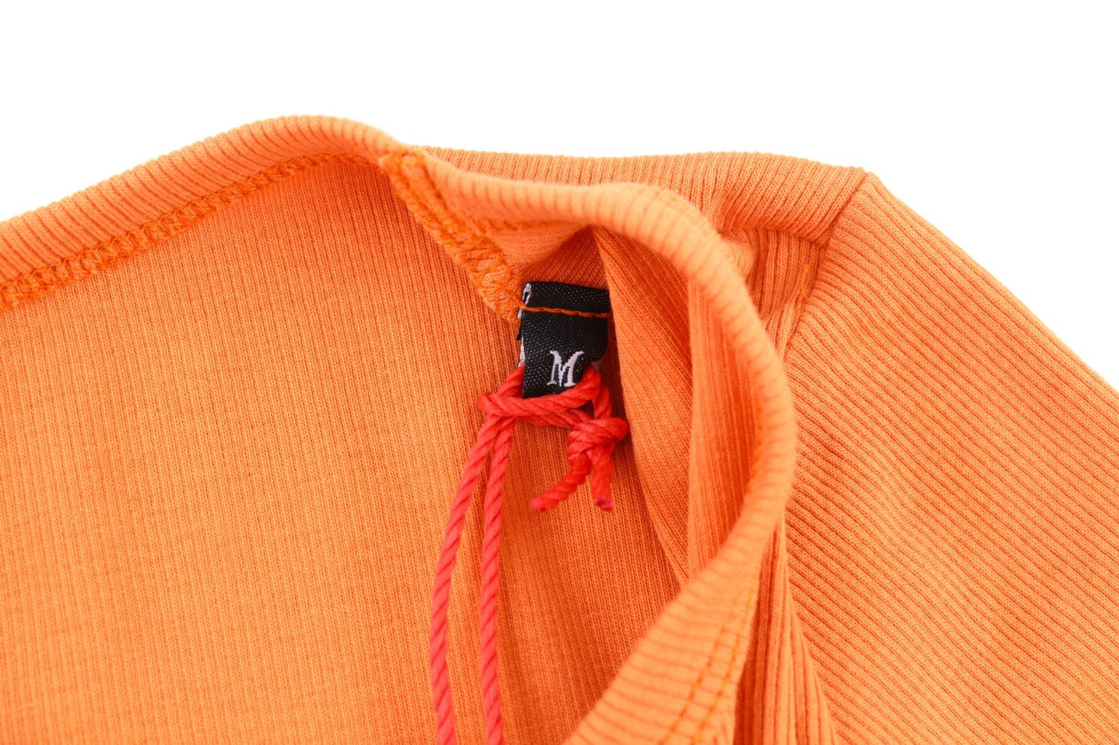 DIESEL T-Ballet-D Women's T-Shirt M Orange Soft Stretch Long Sleeve Crew Logo