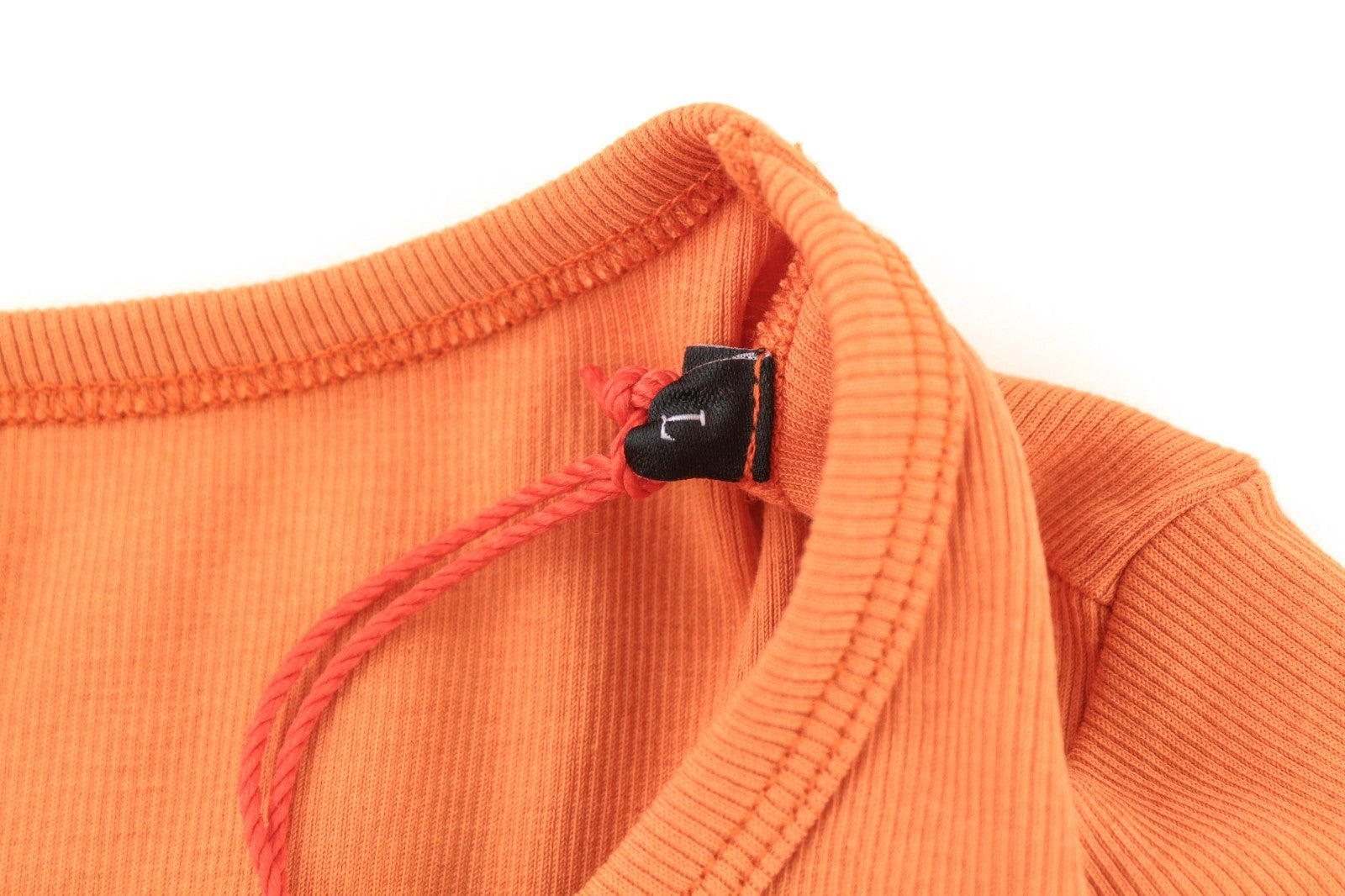 DIESEL T-Ballet-D Women's T-Shirt L Orange Long Sleeve Stretch Round Crew Logo