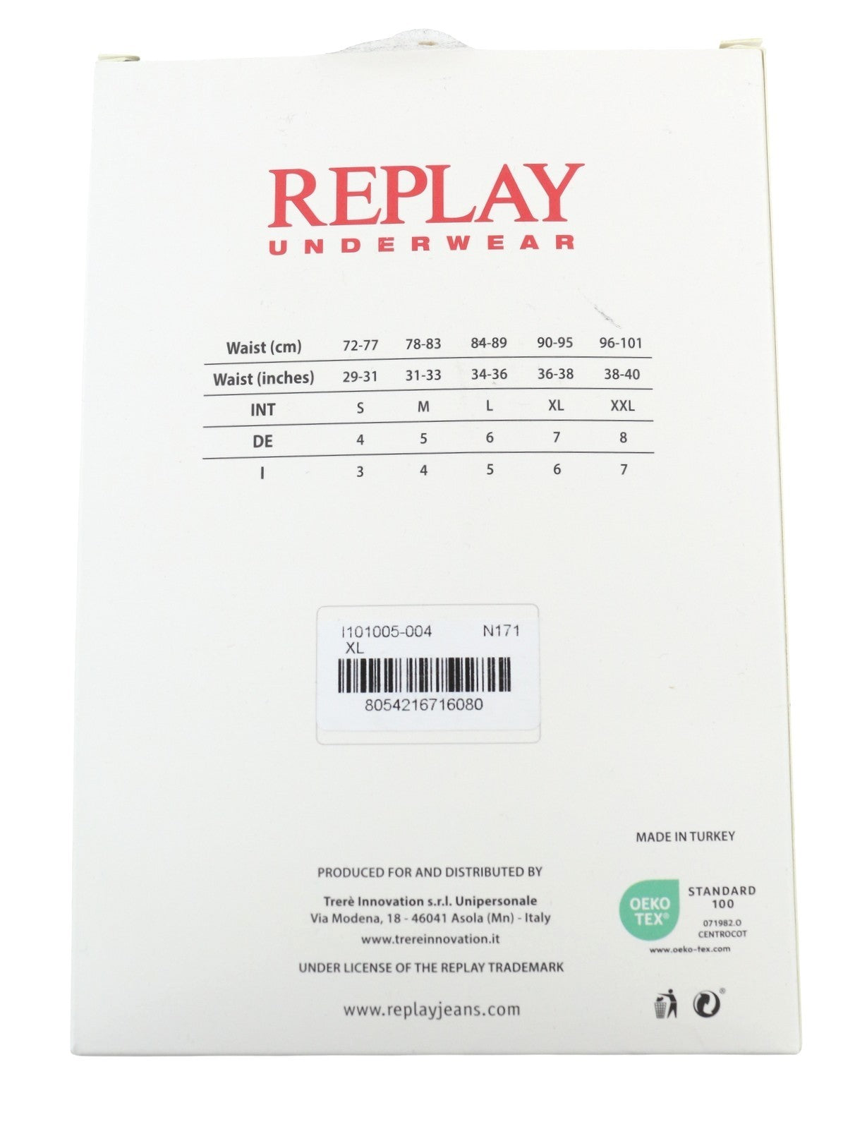 REPLAY Men Underwear XL Dark Black Elastic Waist Cotton Stretchy Trunks 2 Pack