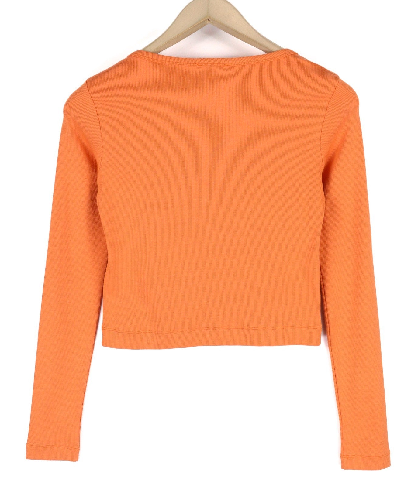 DIESEL T-Ballet-D Women's T-Shirt S Orange Long Sleeve Round Crew Fit Logo