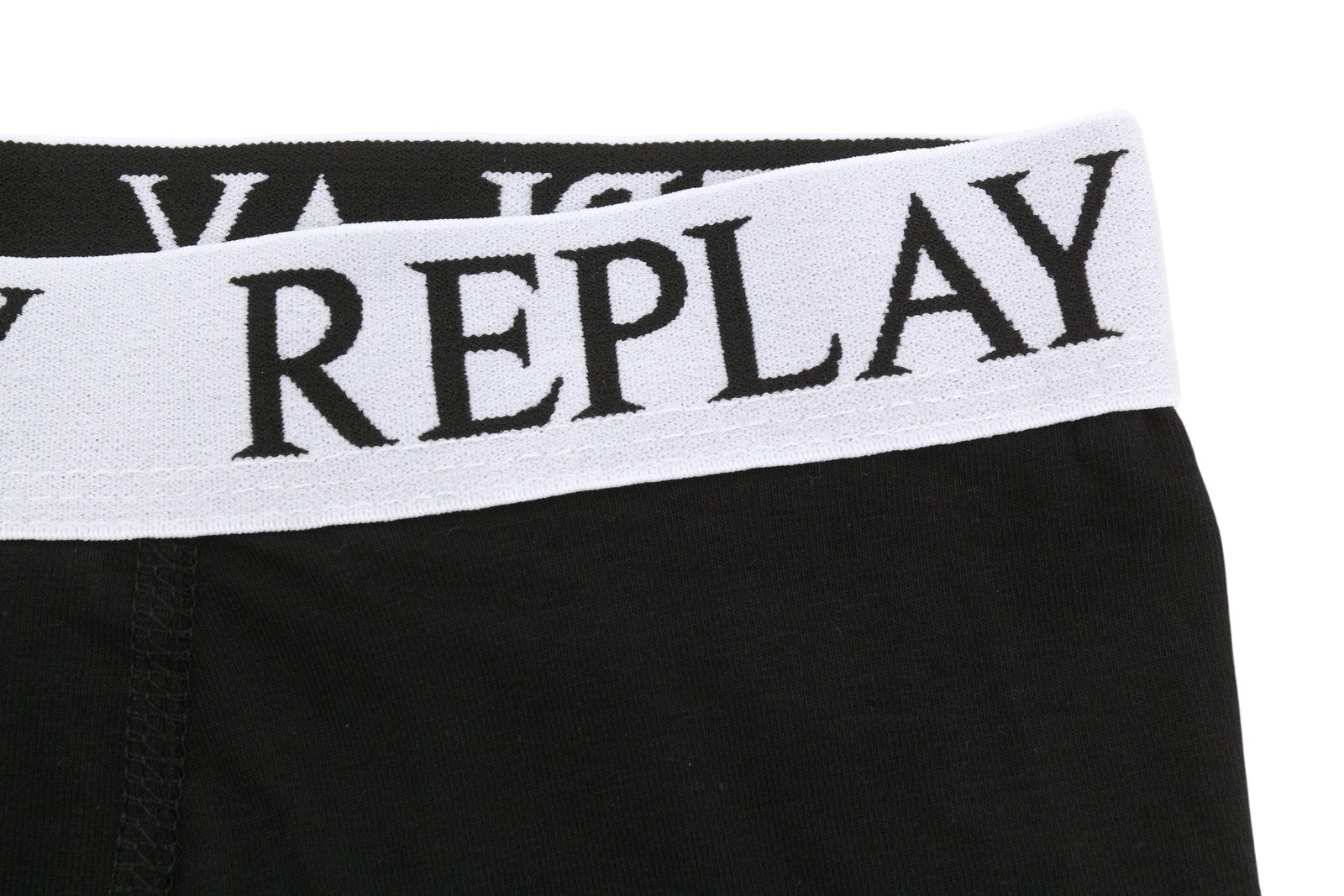 REPLAY Men Underwear M Dark Black Elastic Waist Cotton Stretchy Trunks 2 Pack