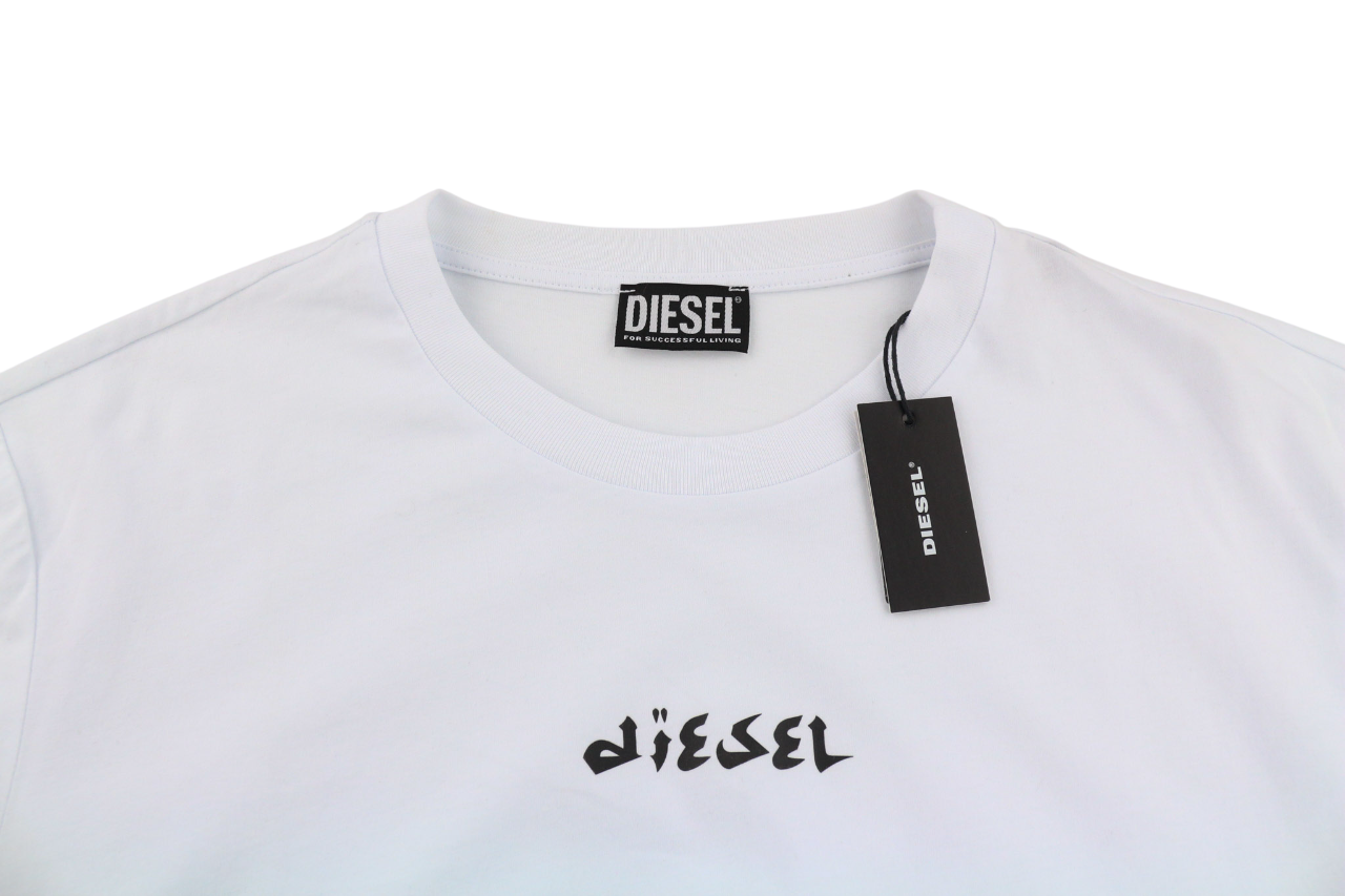 DIESEL T-Just-LS Men's Sweatshirt 3XL White Logo Crew Neck Pullover Long Sleeve