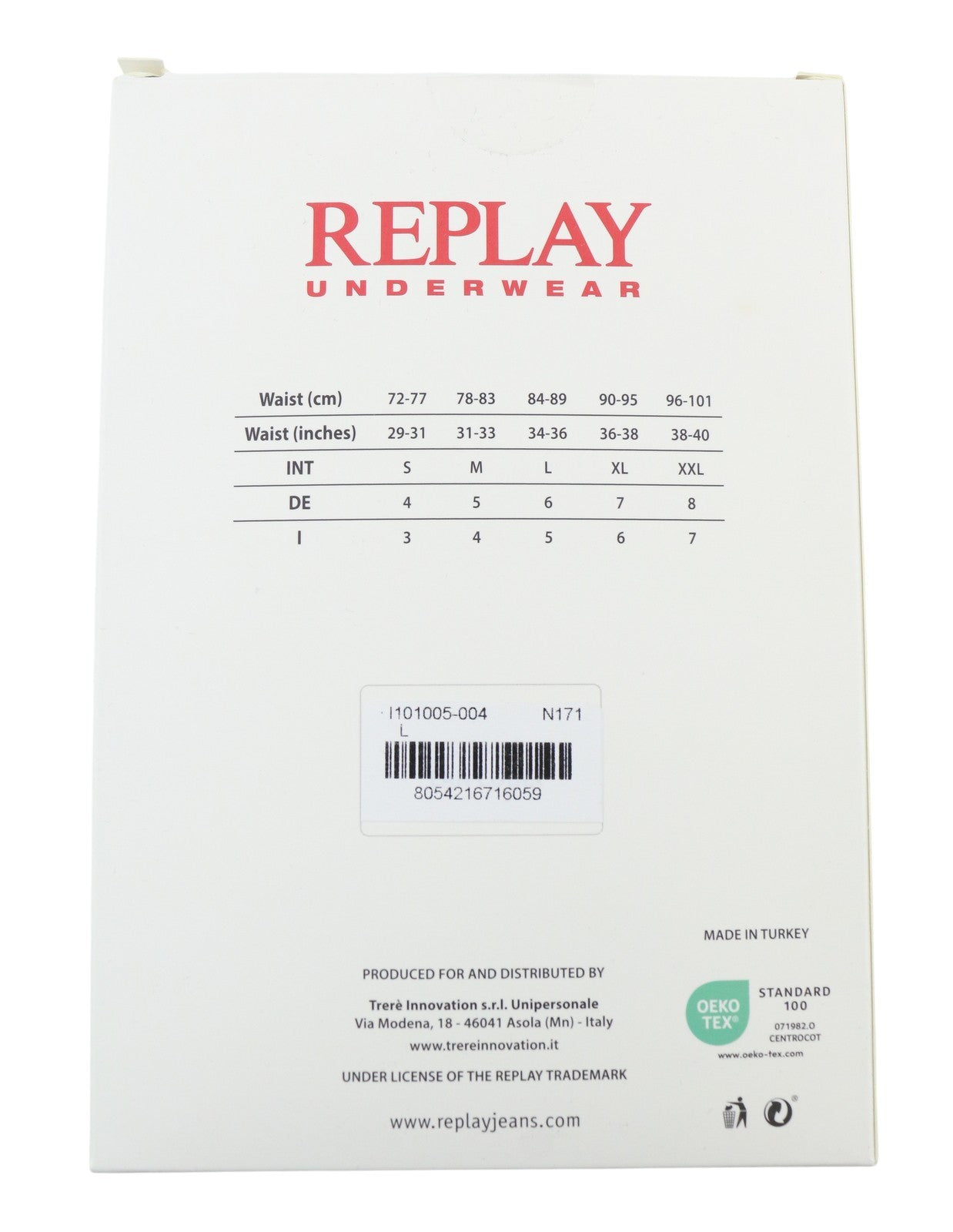 REPLAY Men Underwear L Dark Black Elastic Waist Cotton Stretchy Trunks 2 Pack