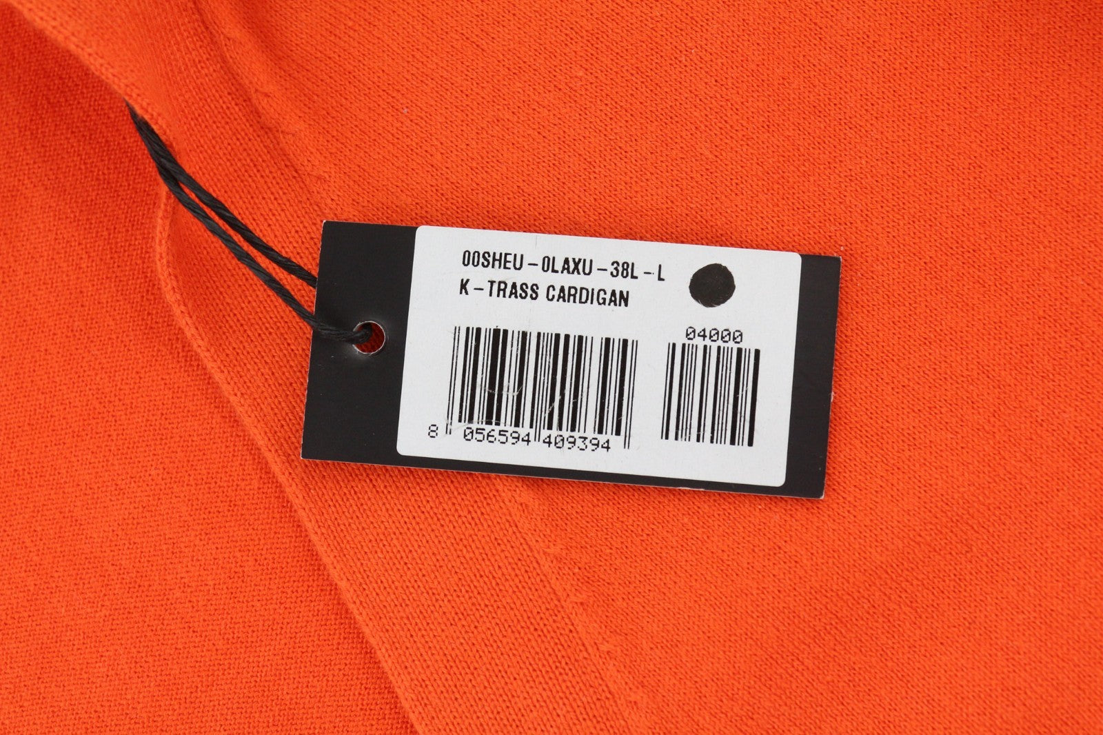 DIESEL K-Trass Men's Jumper L Orange Knitted Cotton V-Neck Button Cardigan