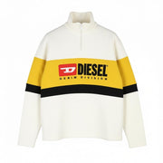 DIESEL S-Saint-Division Men's Sweatshirt M White Half Zip Pullover Front RRP299