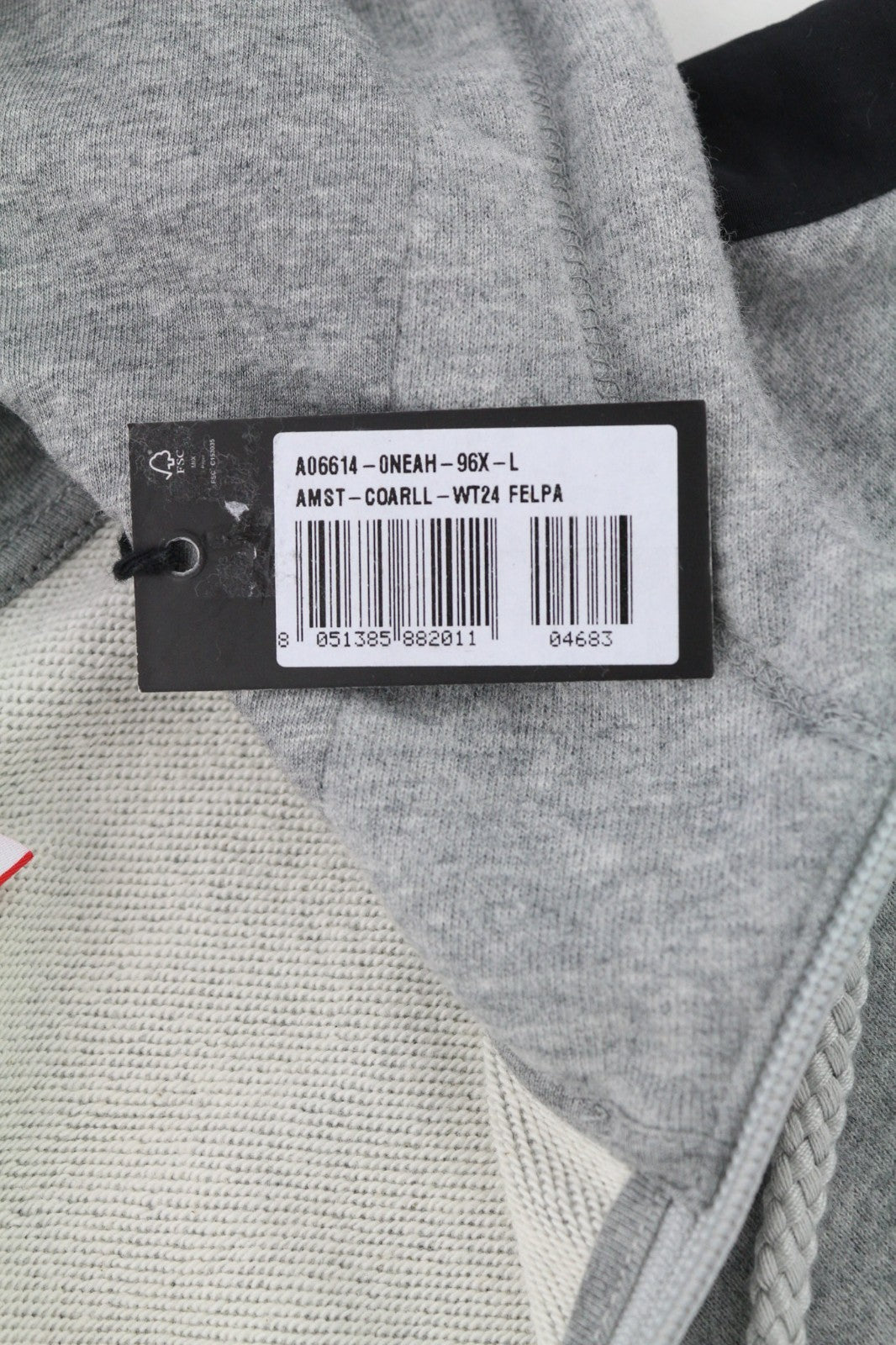 DIESEL AMST-Coarll-WT24 Men's Hoodie L Grey Melange 55DSL Half Zip Sport Style