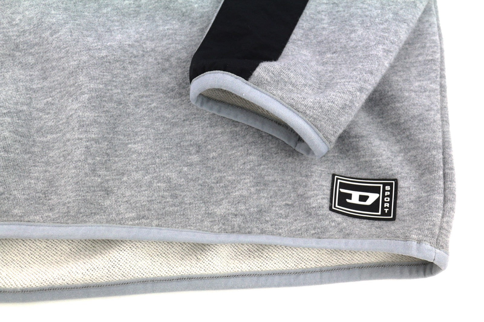 DIESEL AMST-Coarll-WT24 Men's Hoodie L Grey Melange 55DSL Half Zip Sport Style