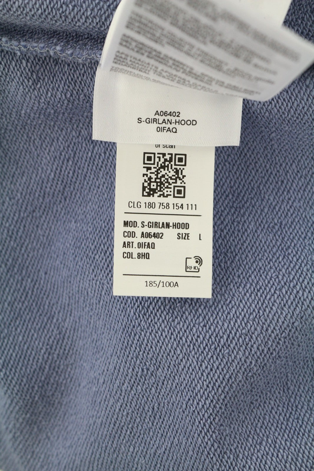 DIESEL S-Girlan-Hood Men's Hoodie L Blue Pullover Hooded Kangaroo Pocket Logo