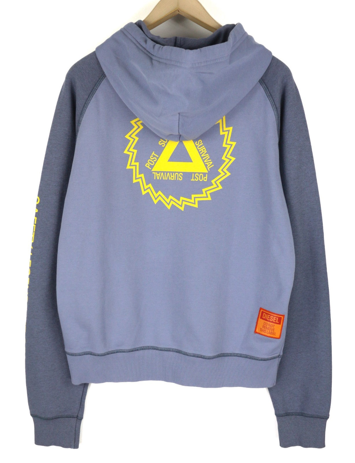 DIESEL S-Girlan-Hood Men's Hoodie L Blue Pullover Hooded Kangaroo Pocket Logo