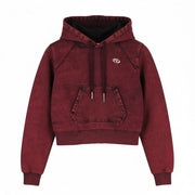 DIESEL D-Angy-Hood-Ne Women's Hoodie M Burgundy Cropped Kangaroo RRP299