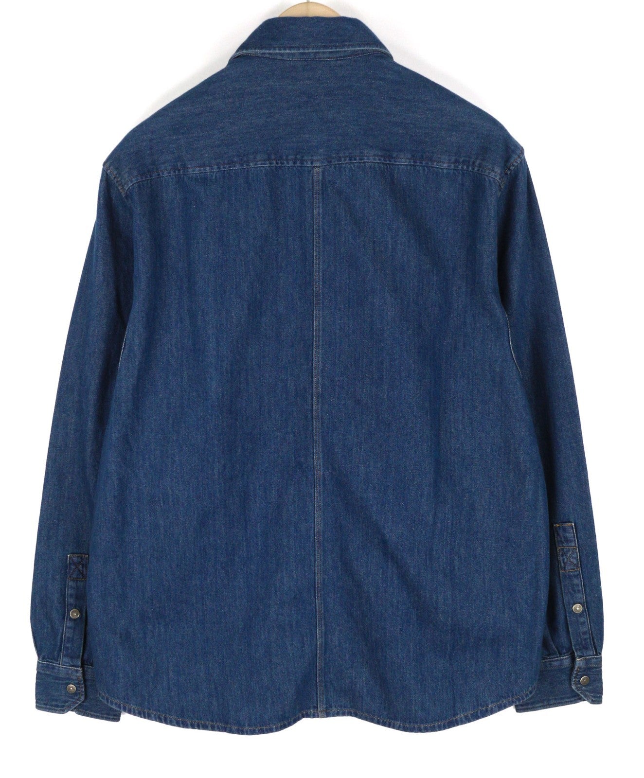 DIESEL D-Milly-SP Men's Shirt L Denim Blue Patch Pockets Snap Spread Collar