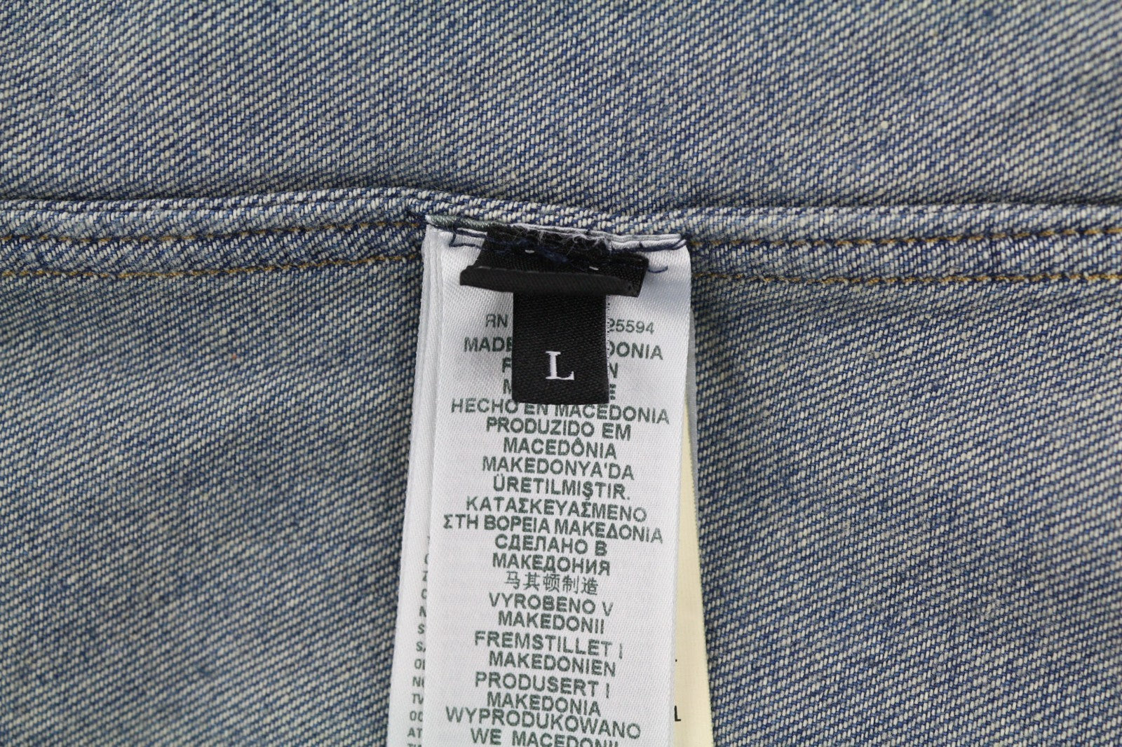 DIESEL D-Milly-SP Men's Shirt L Denim Blue Patch Pockets Snap Spread Collar