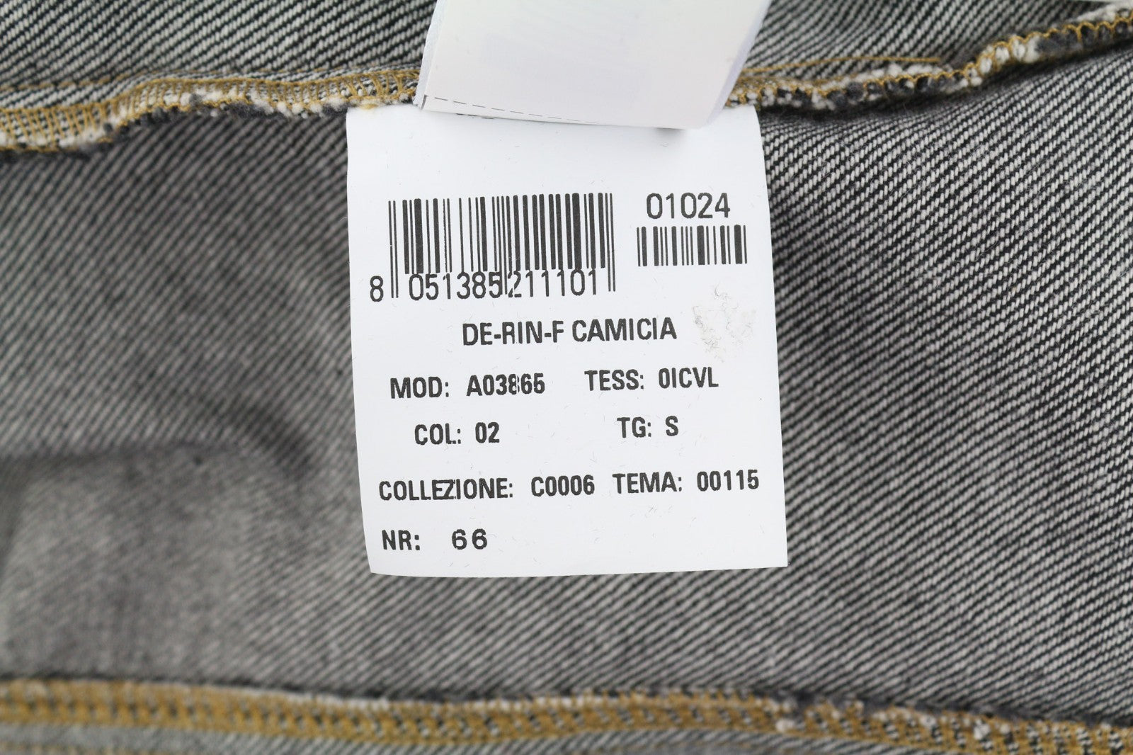 DIESEL De-Rin-F Women's Shirt S Dark Denim Western Snap Spread Neck Buttons