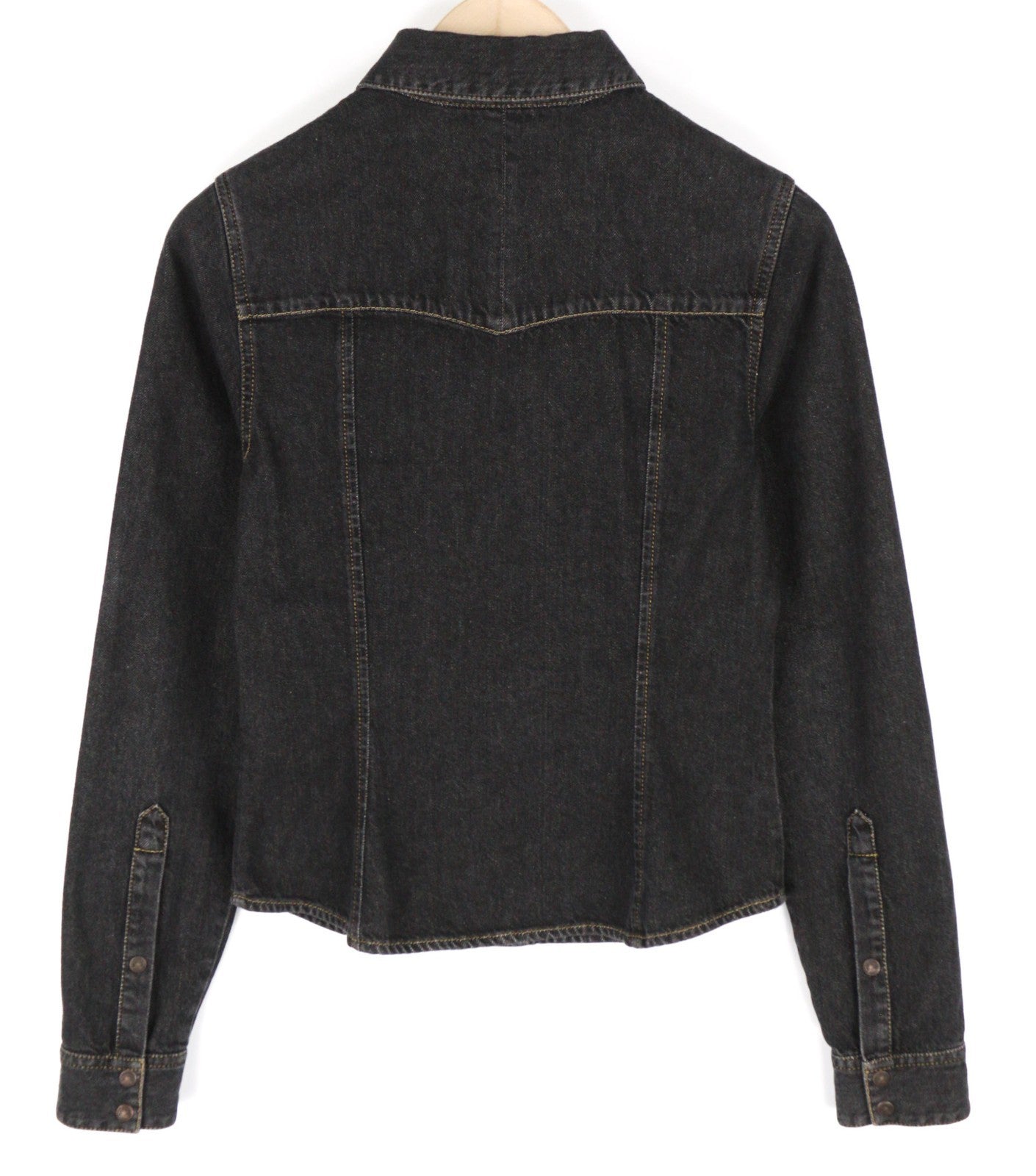 DIESEL De-Rin-F Women's Shirt S Dark Denim Western Snap Spread Neck Buttons