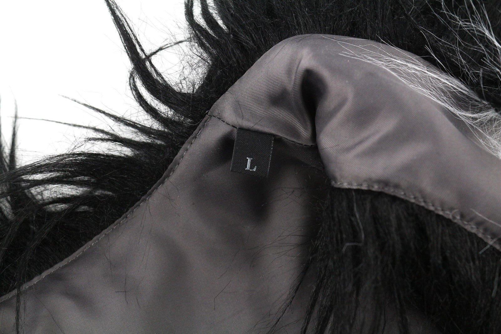 DIESEL L-Angus-A Women's Waistcoat L Faux Fur Fluffy Stripe Lined Black White