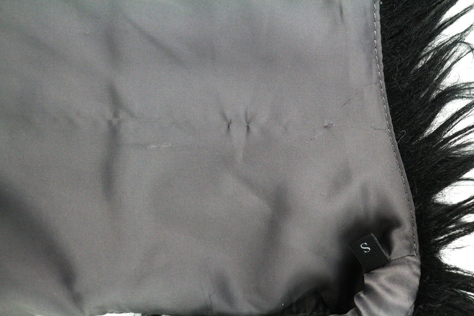 DIESEL L-Angus-A Women's Waistcoat S Faux Fur Stripe Fluffy Lined Black White