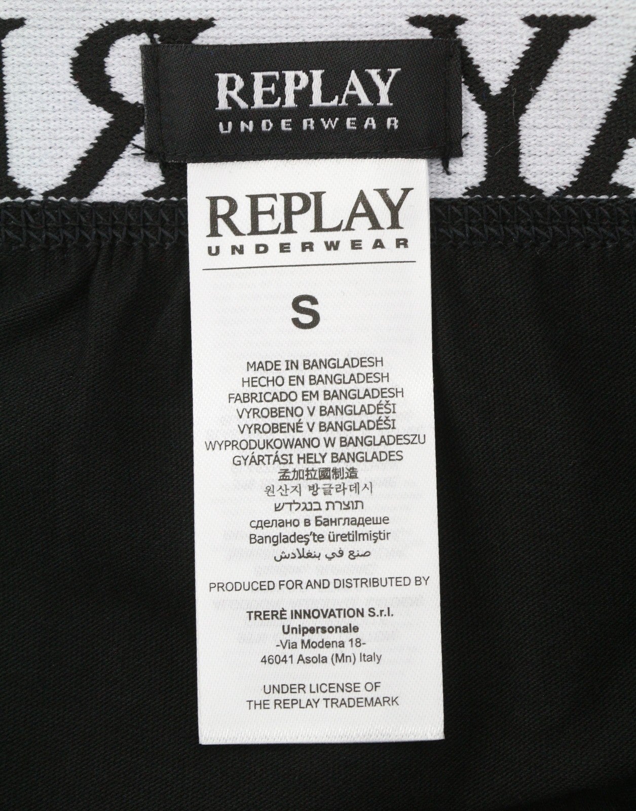 REPLAY Men Underwear S Blue Black Elastic Waist Cotton Stretch Trunks 2 Pack