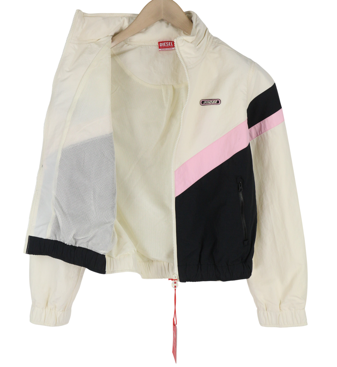 DIESEL Awwt-Swiftor-HT24 Women's Jacket M Mesh Lined Hidden Hood Thin RRP195