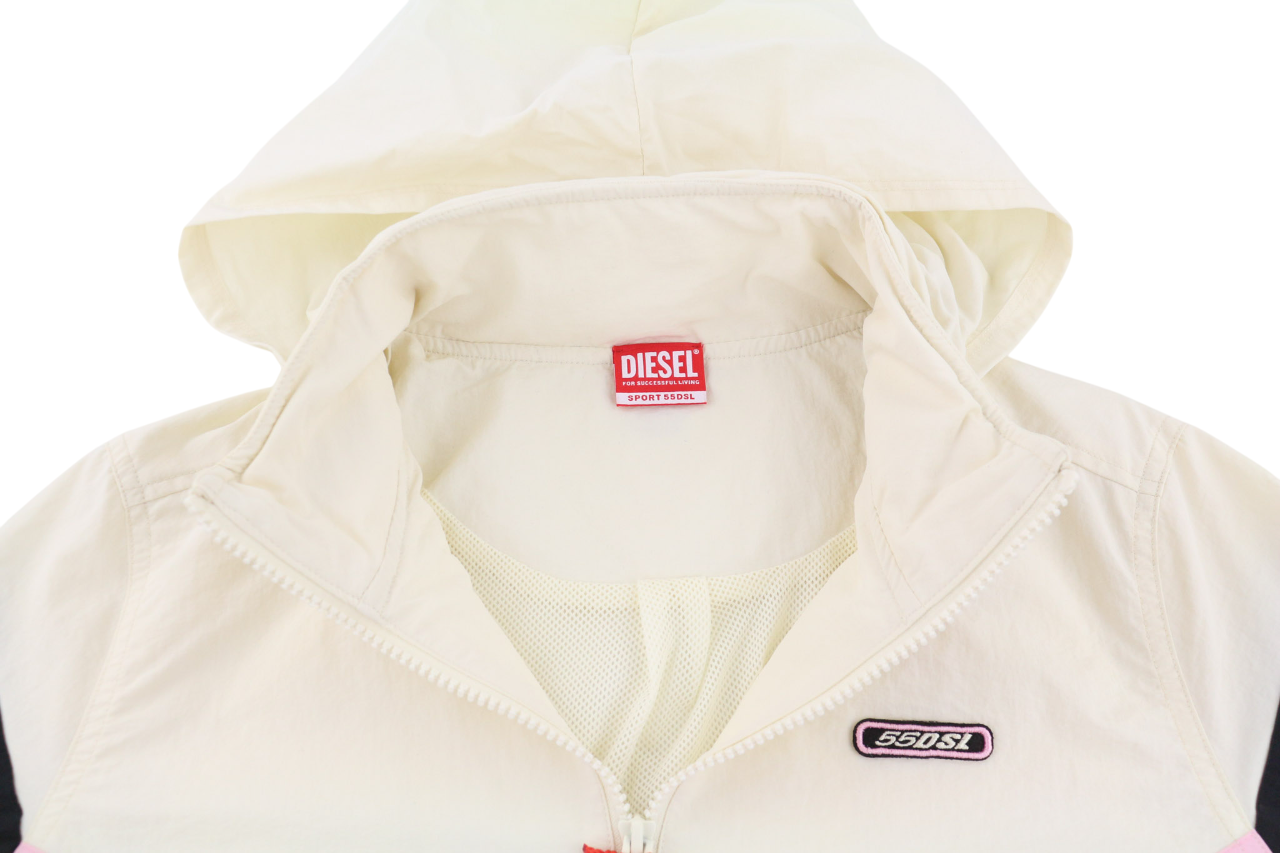 DIESEL Awwt-Swiftor-HT24 Women's Jacket M Hidden Hood Mesh Lined Thin RRP195