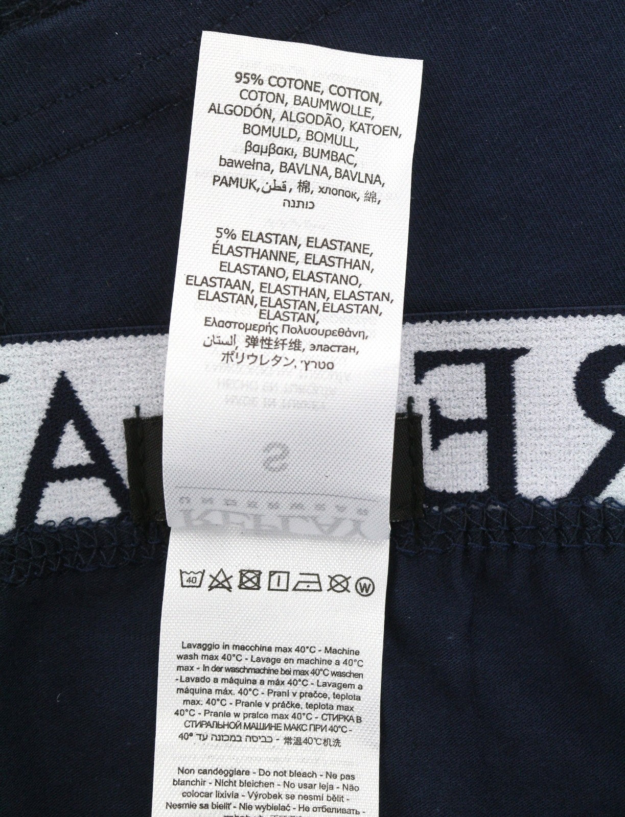 REPLAY Men Underwear M Blue Elastic Waist Logo Cotton Stretch Trunks 2 Pack