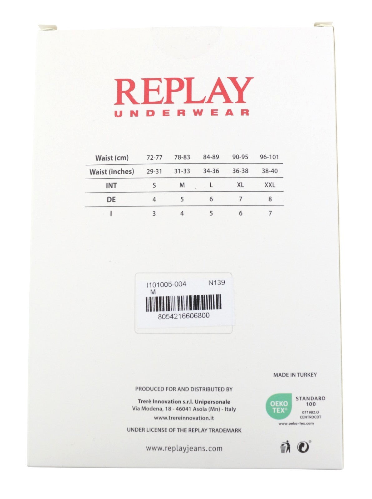 REPLAY Men Underwear M Blue Elastic Waist Logo Cotton Stretch Trunks 2 Pack