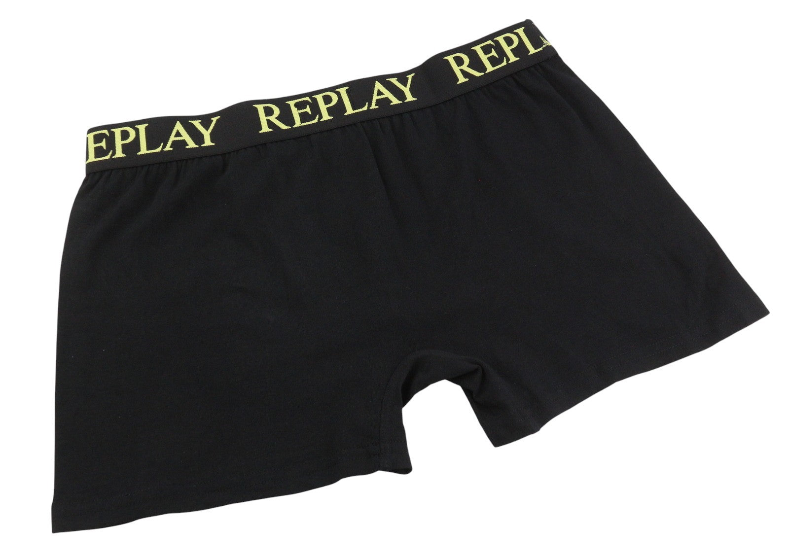 REPLAY Men Underwear S Black Elastic Waist Logo Cotton Stretchy Trunks 2 Pack