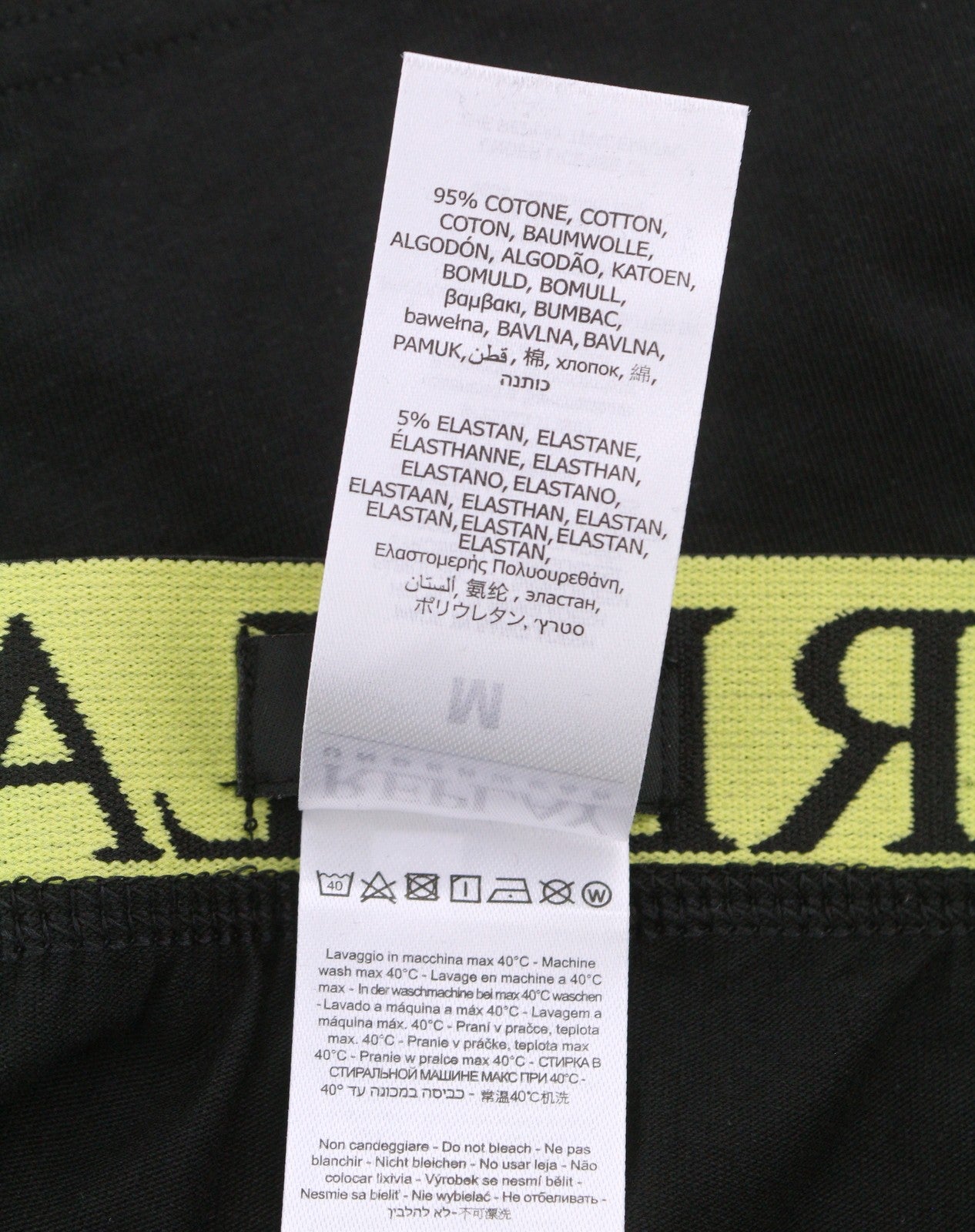 REPLAY Men Underwear S Black Elastic Waist Logo Cotton Stretchy Trunks 2 Pack