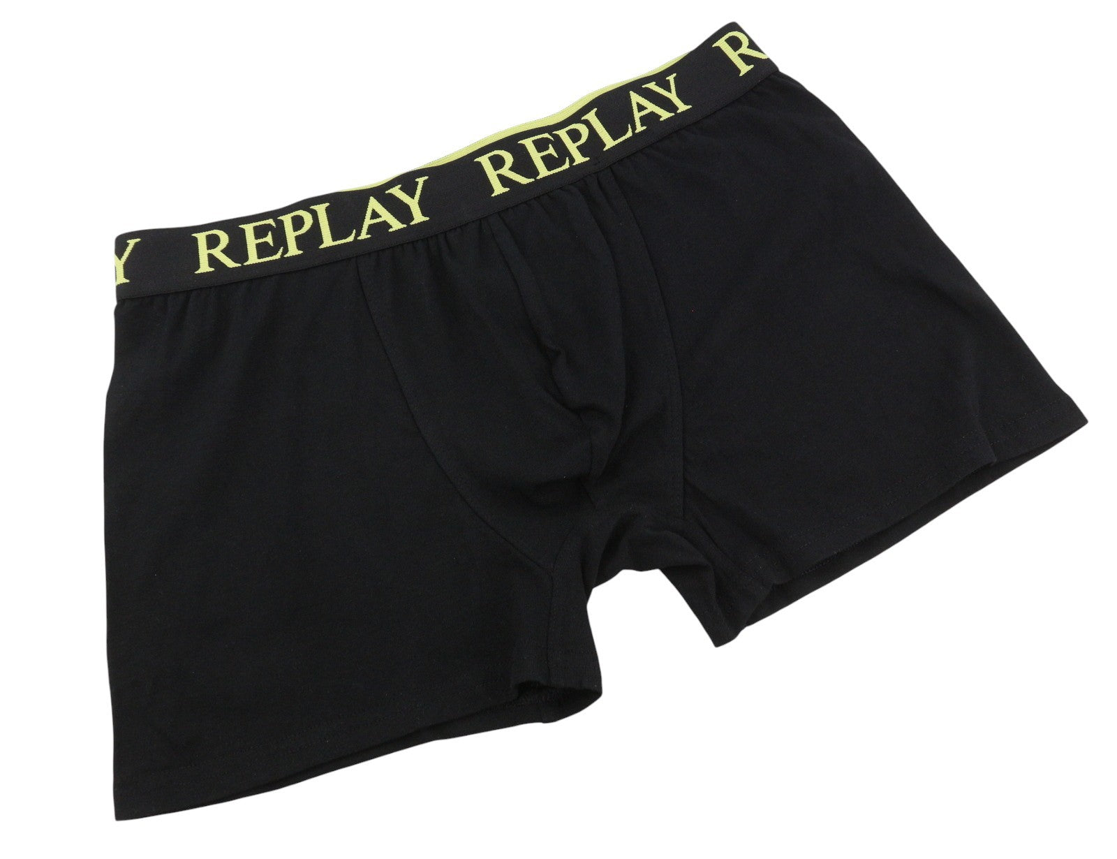REPLAY Men Underwear 2XL Black Elastic Waist Logo Cotton Stretchy Trunks 2 Pack