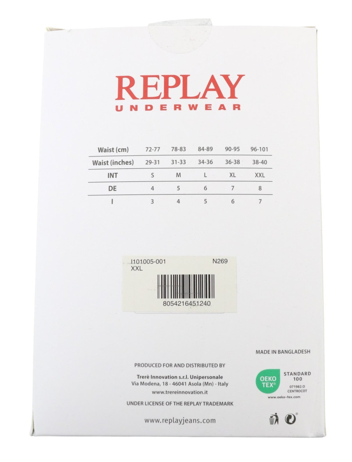 REPLAY Men Underwear 2XL Black Elastic Waist Logo Cotton Stretchy Trunks 2 Pack