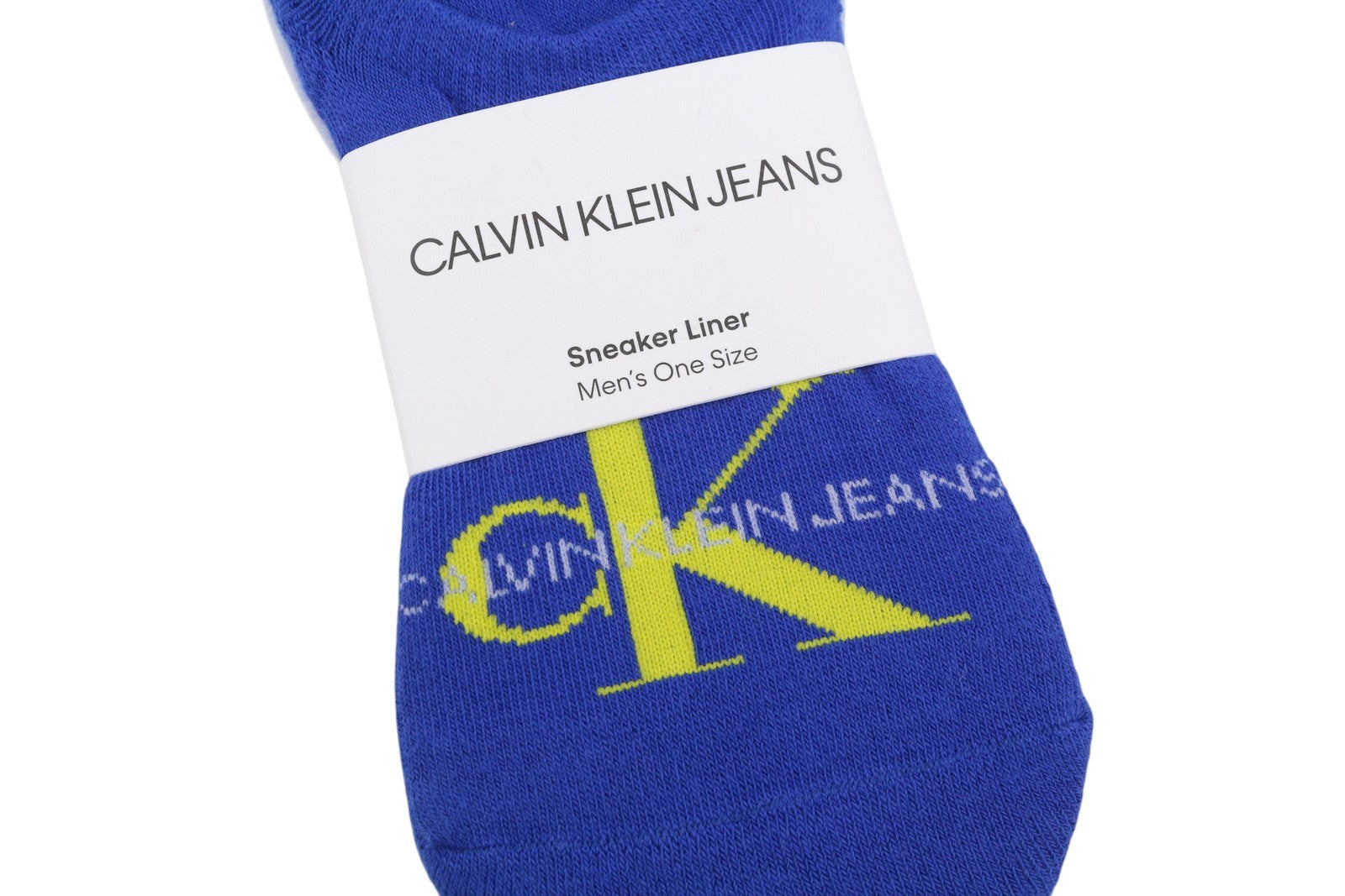CALVIN KLEIN Sneaker Liner Men Socks EU40/46 Bright Blue Non-Slip Heel Unisex