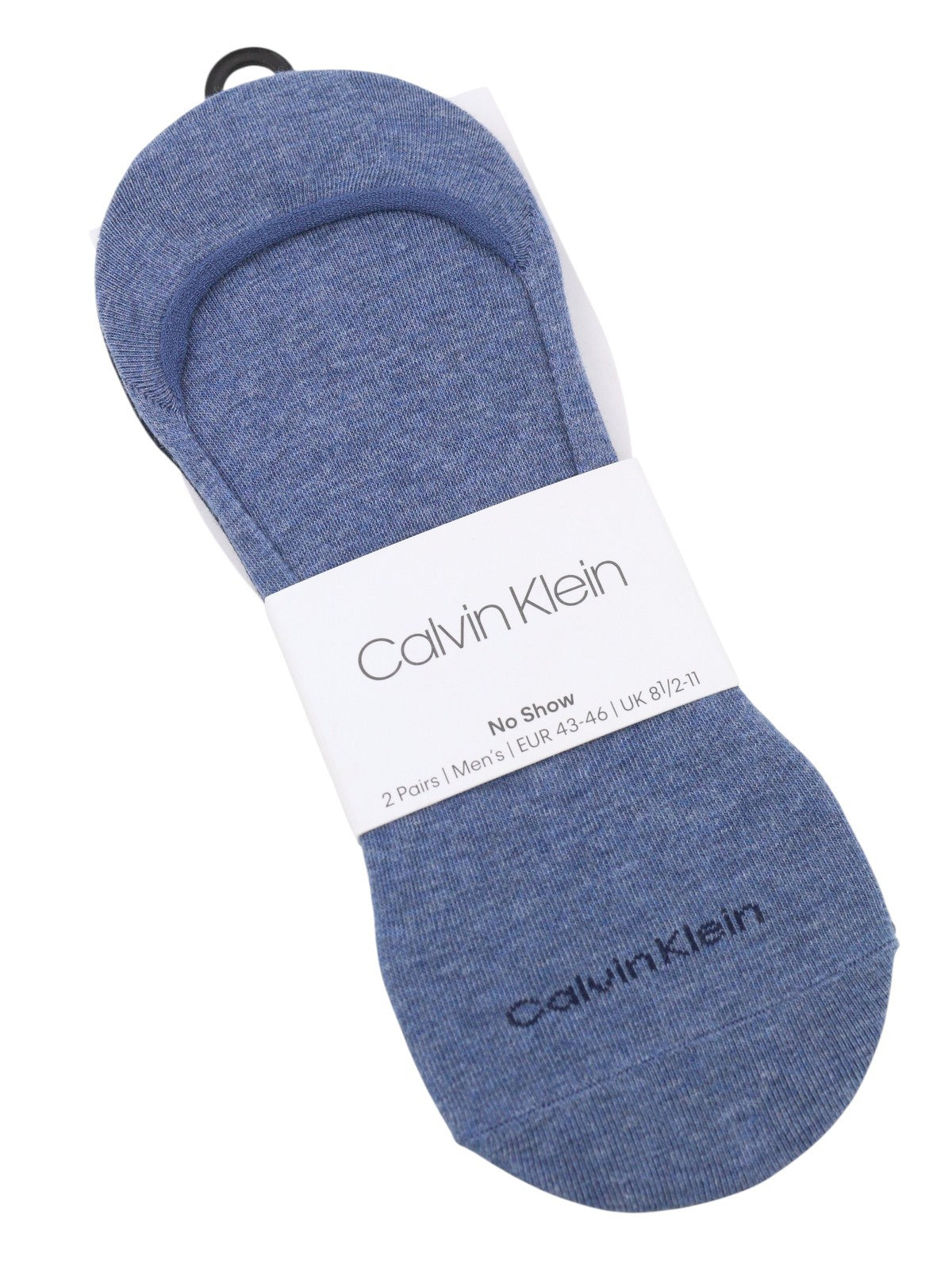 CALVIN KLEIN No Show Men Socks EU43/46 Blue Non-Slip Heel 2 Pairs Unisex