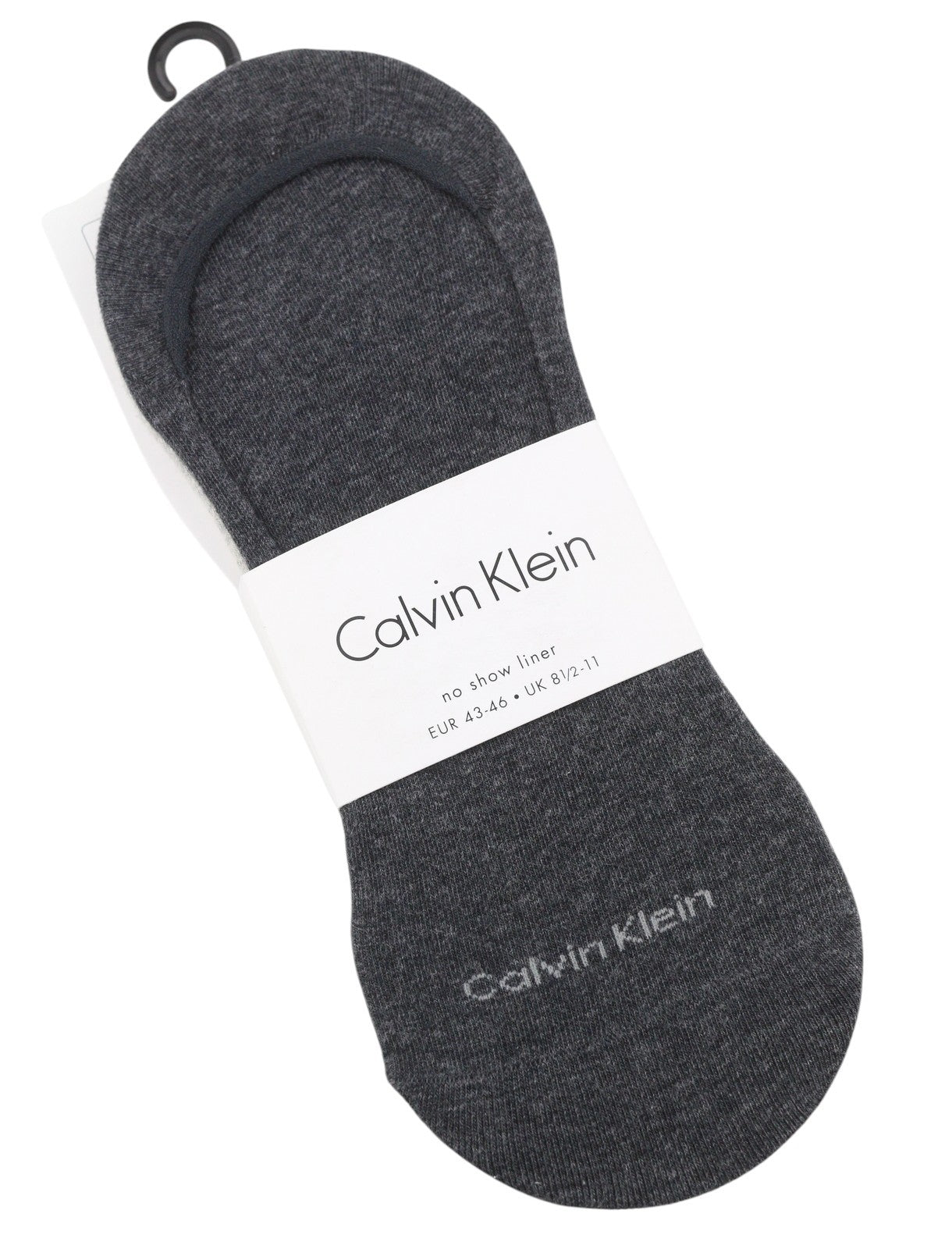 CALVIN KLEIN No Show Liner Men Socks EU43/46 Grey Melange Knit 2 Pairs Unisex