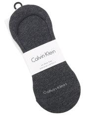 CALVIN KLEIN No Show Liner Men Socks EU43/46 Grey Melange Knit 2 Pairs Unisex