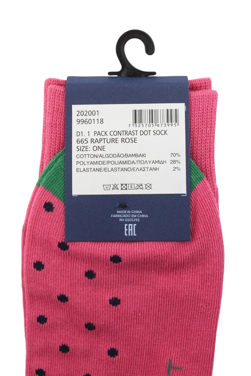 GANT Pack Contrast Dot Men Socks OS Rapture Rose Tight-Knit Stretch Unisex