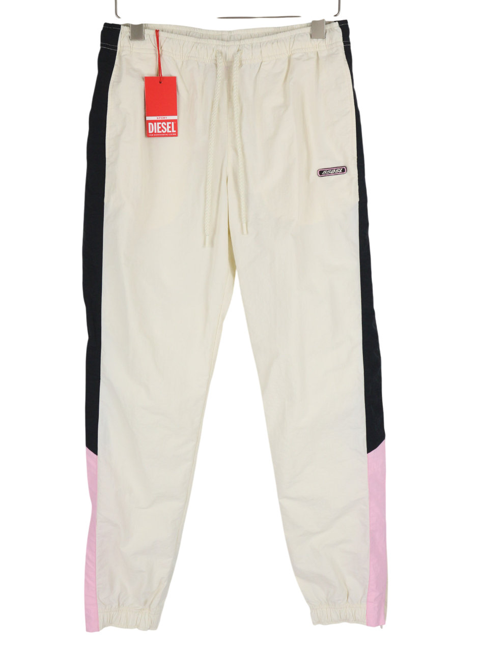 DIESEL AWWB-Sweang-HT25 Women's Trousers L Beige Mesh Track Stretch RRP175