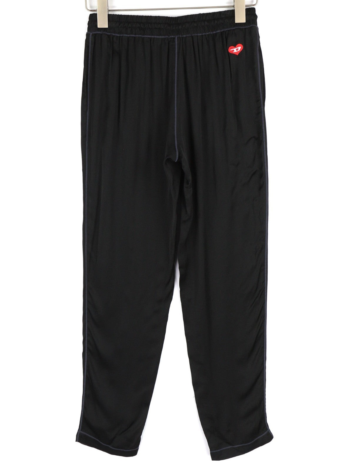 DIESEL UFLB-Tessy Women's Trousers 2XS Black Slim Sweat Fit Elastic Logo Waist