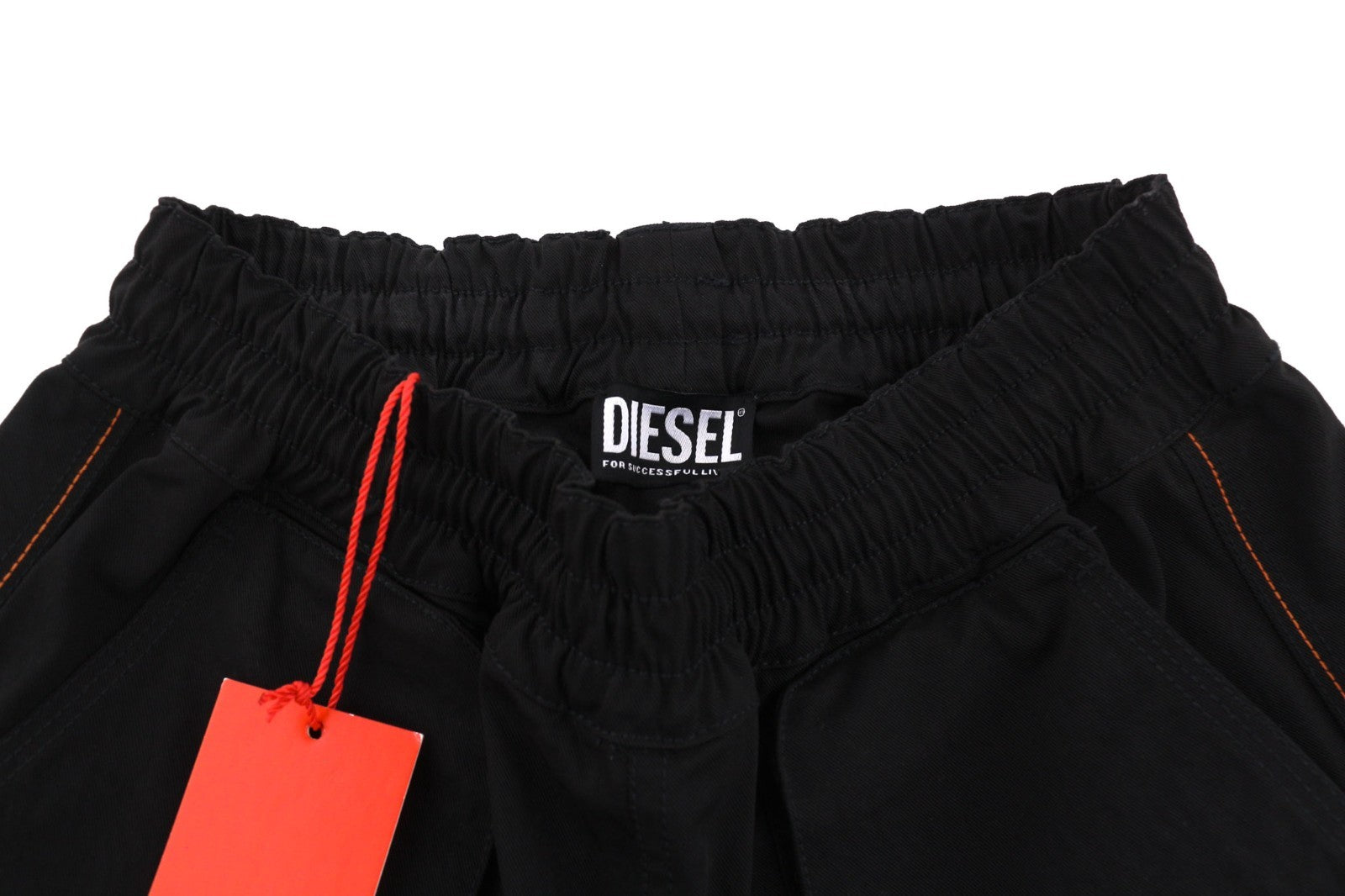 DIESEL P-Mirta-NL Women's Trousers 2XS Black Cargo Style Elastic Waist RRP300