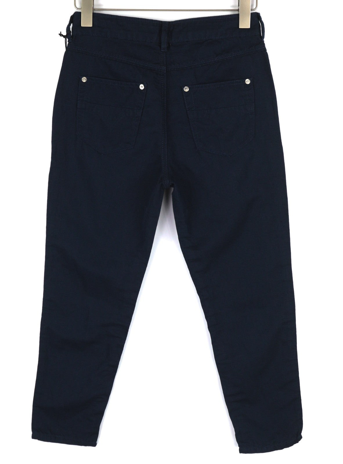 DIESEL Fayza-Evo-B Women's Trousers W24 Blue Linen Blend Slim Fit Zip Fly