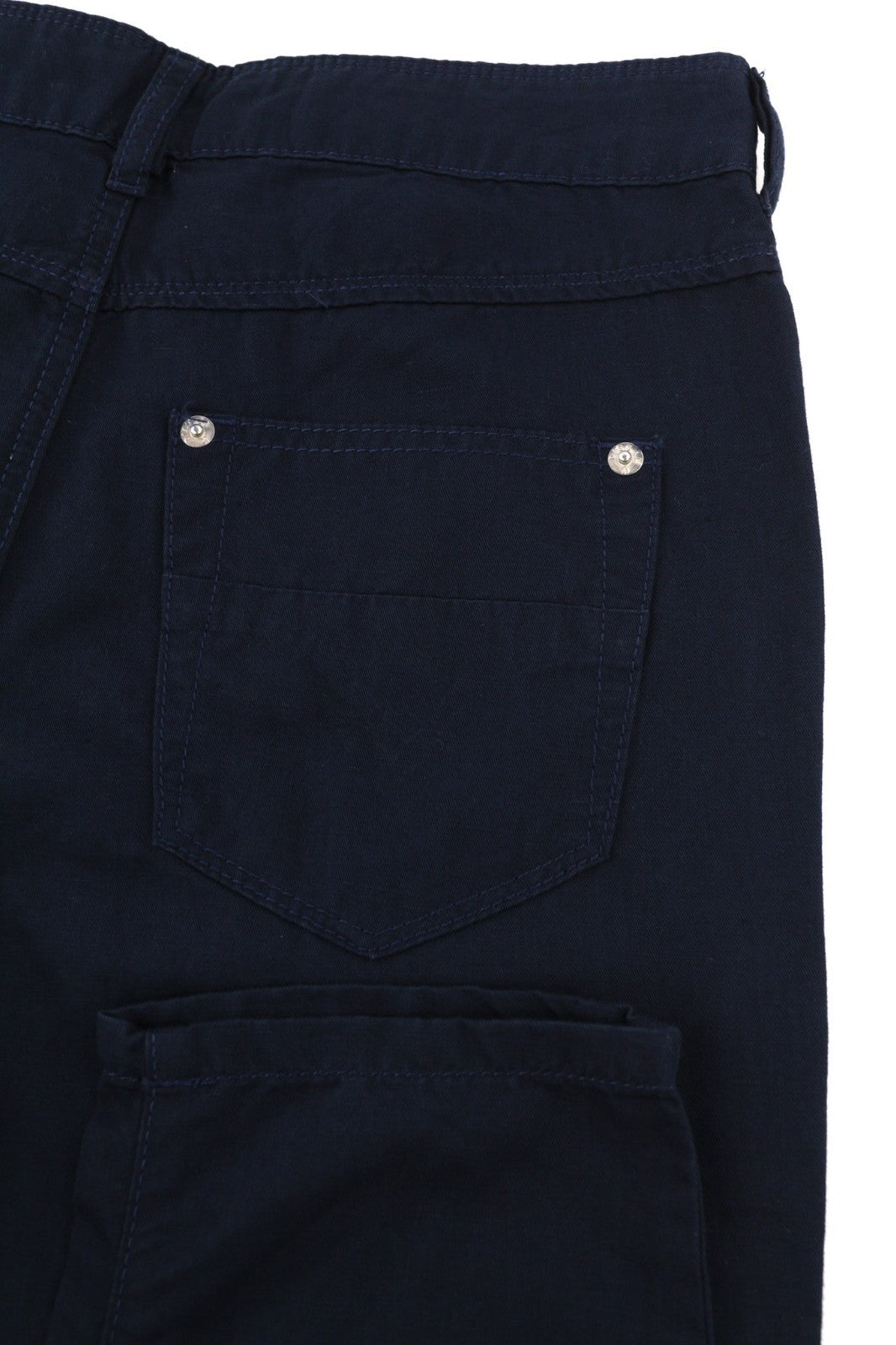 DIESEL Fayza-Evo-B Women's Trousers W24 Blue Linen Blend Slim Fit Zip Fly