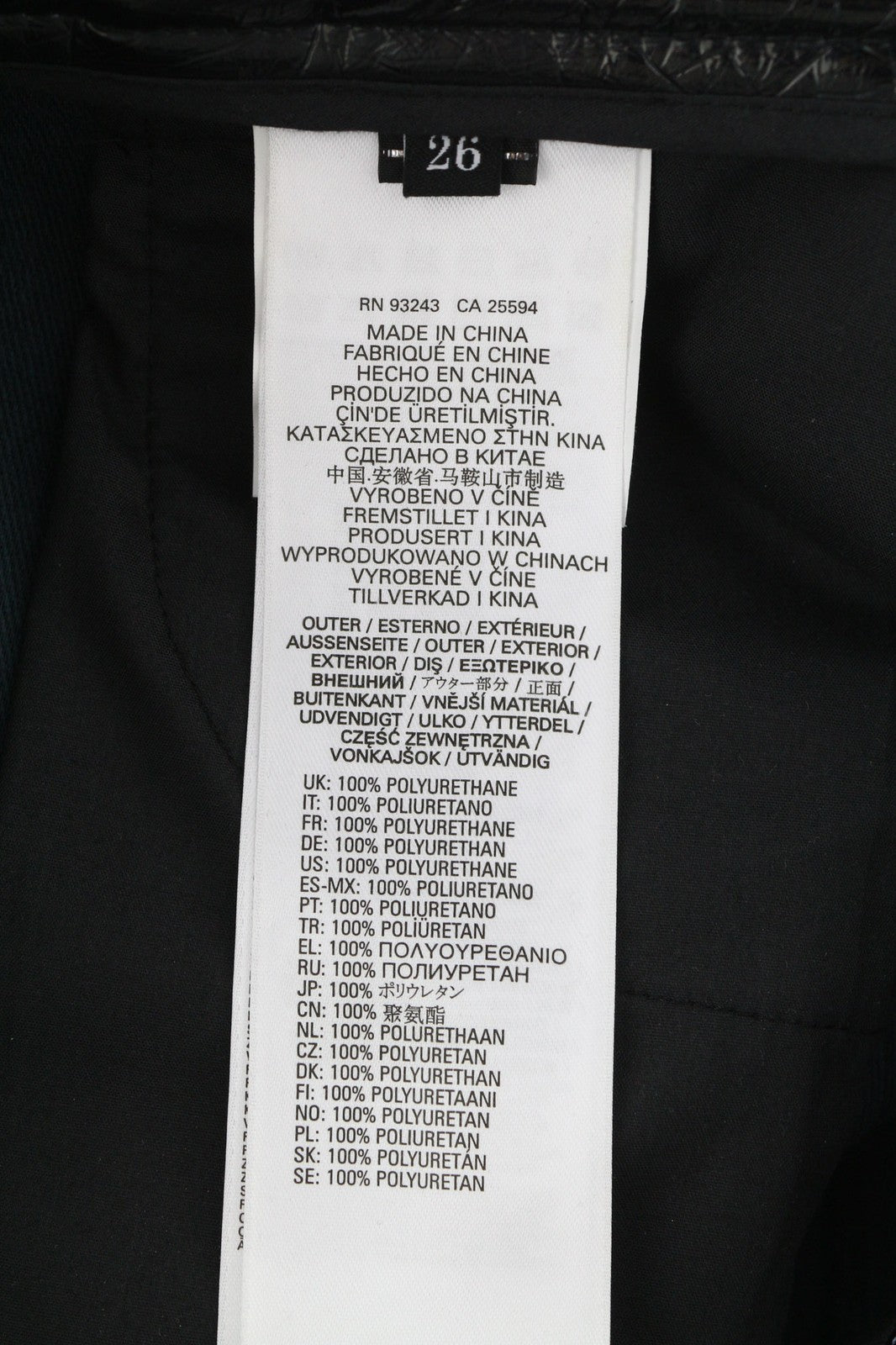 DIESEL P-Arcy Women's Trousers W26 Black Coated Slim Fit Shiny Zipper RRP225