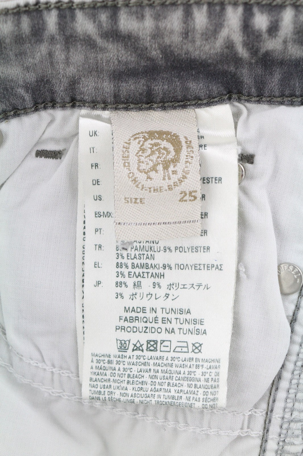 DIESEL Skinzee Low-C 0679C Women's Jeans W25/L30 Super Slim Skinny Grey