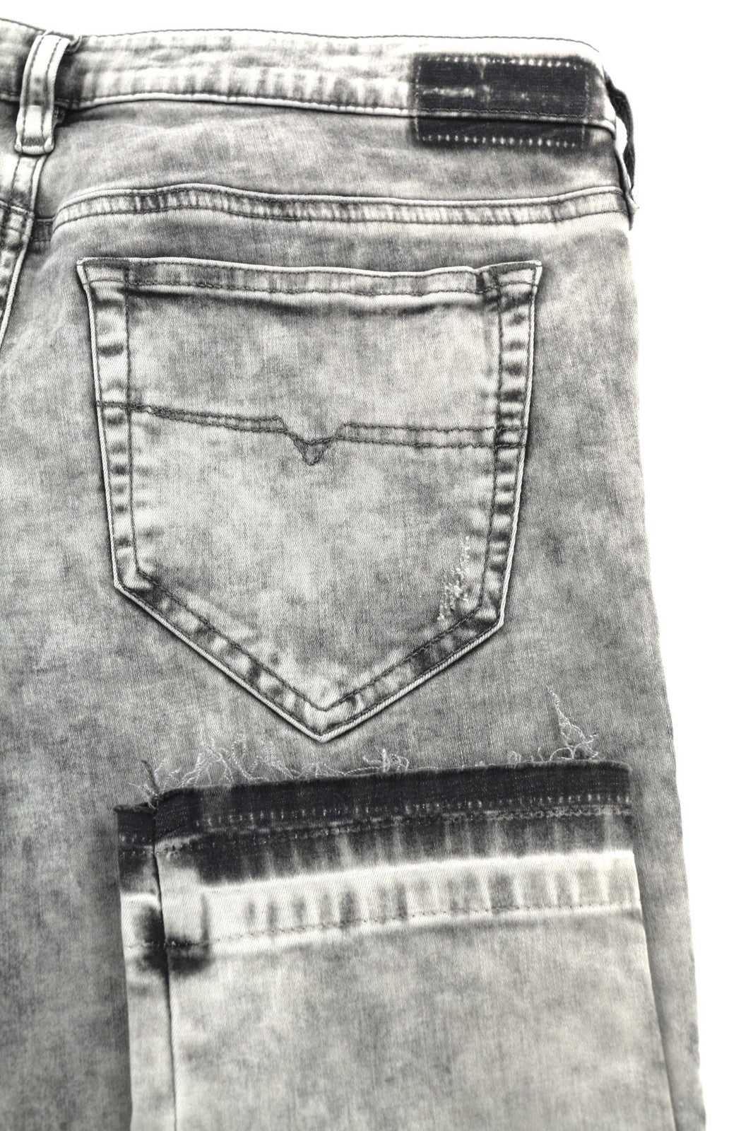 DIESEL Skinzee Low-C 0679C Women's Jeans W25/L30 Super Slim Low Waist Grey Logo