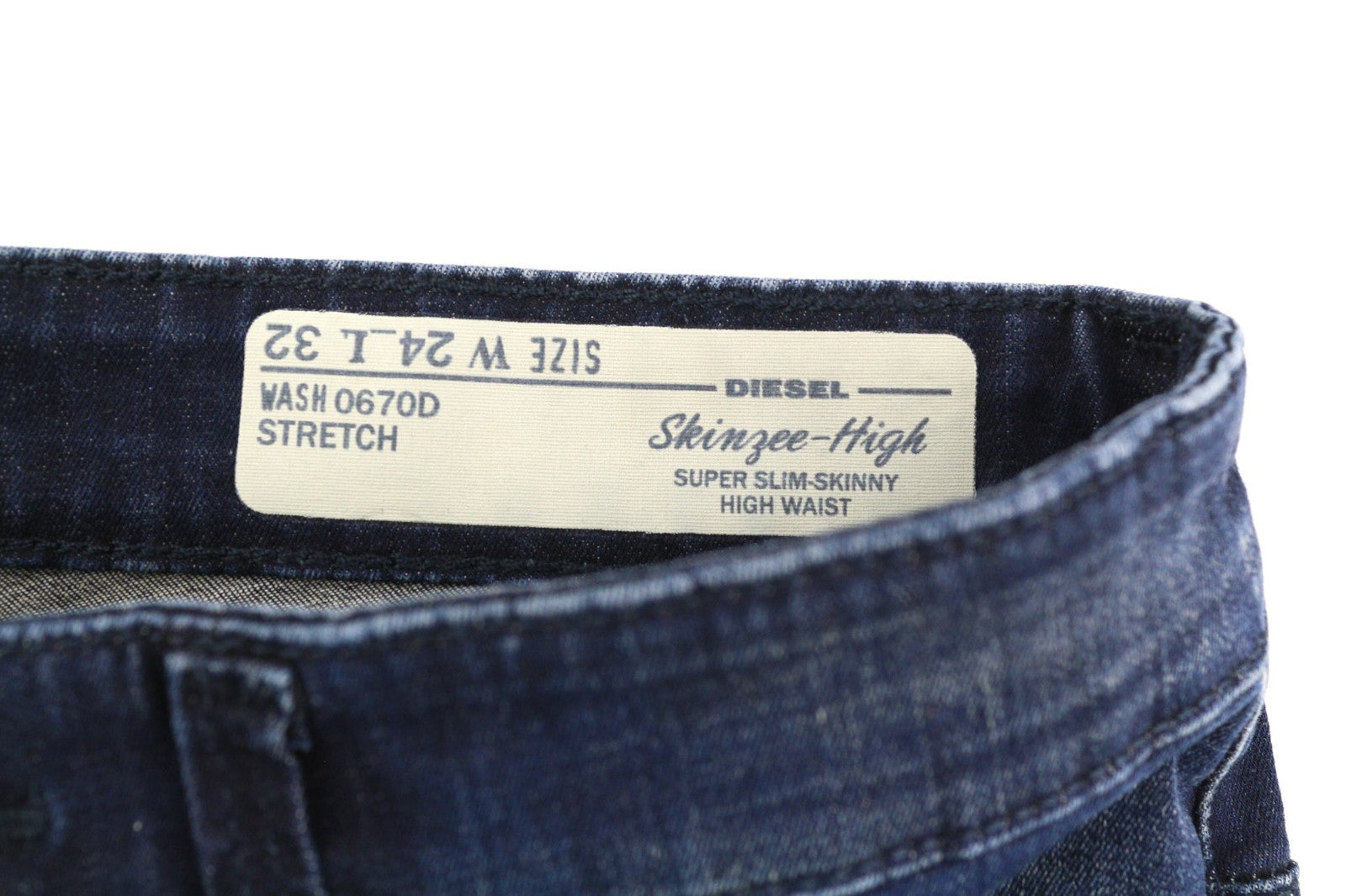 DIESEL Skinzee-High 0670D Women's Jeans W24/L32 Super Slim Skinny High Waist