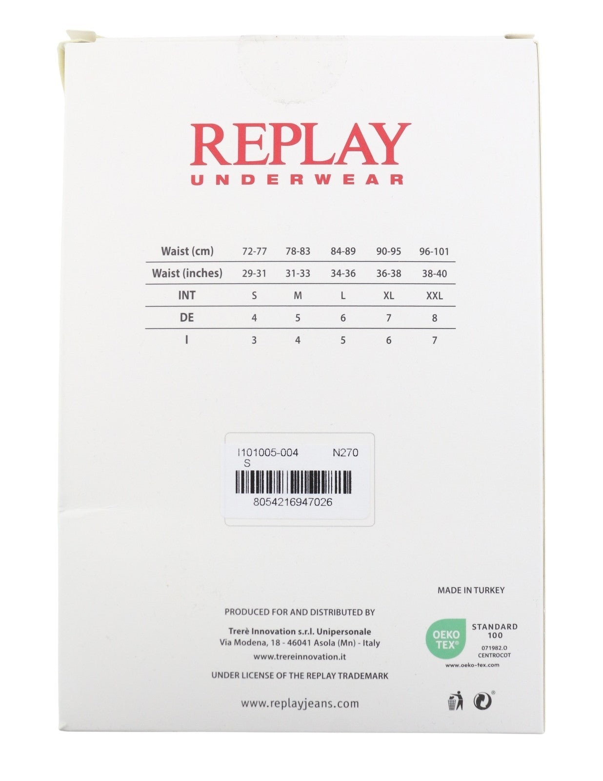 REPLAY Men Underwear S Black Elastic Waist Logo Cotton Stretch Trunks 2 Pack