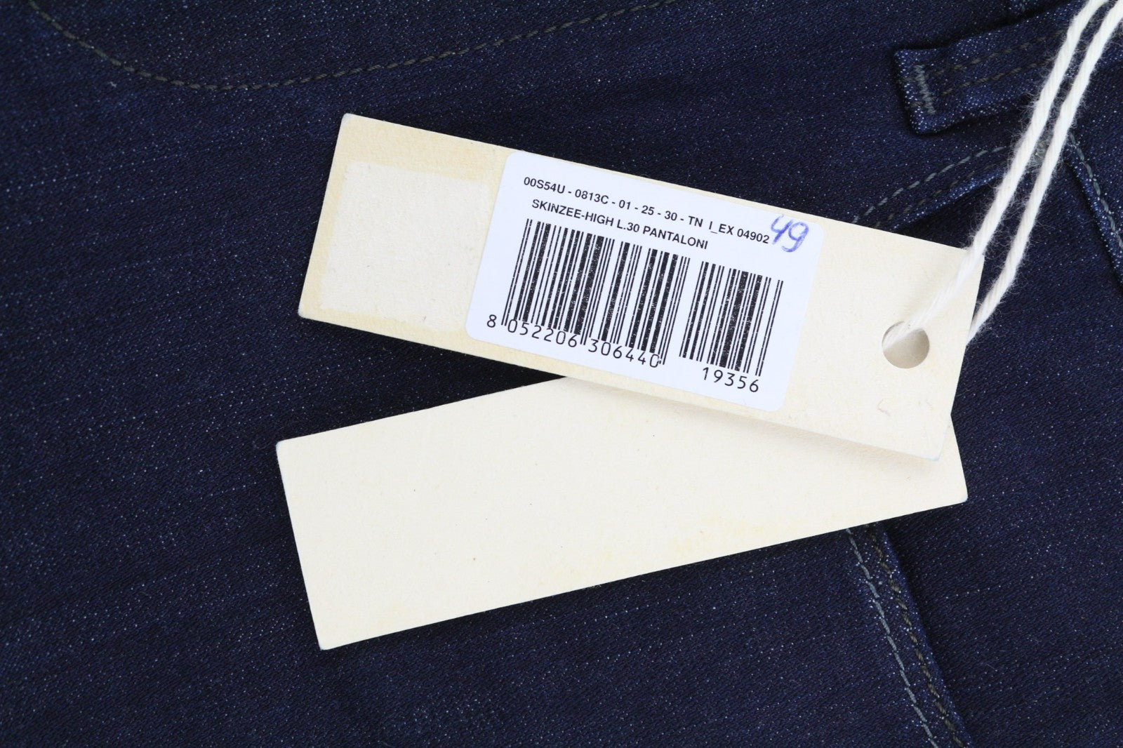 DIESEL Skinzee-High 0813C Women's Jeans W25/L30 Super Slim High Waist Zip