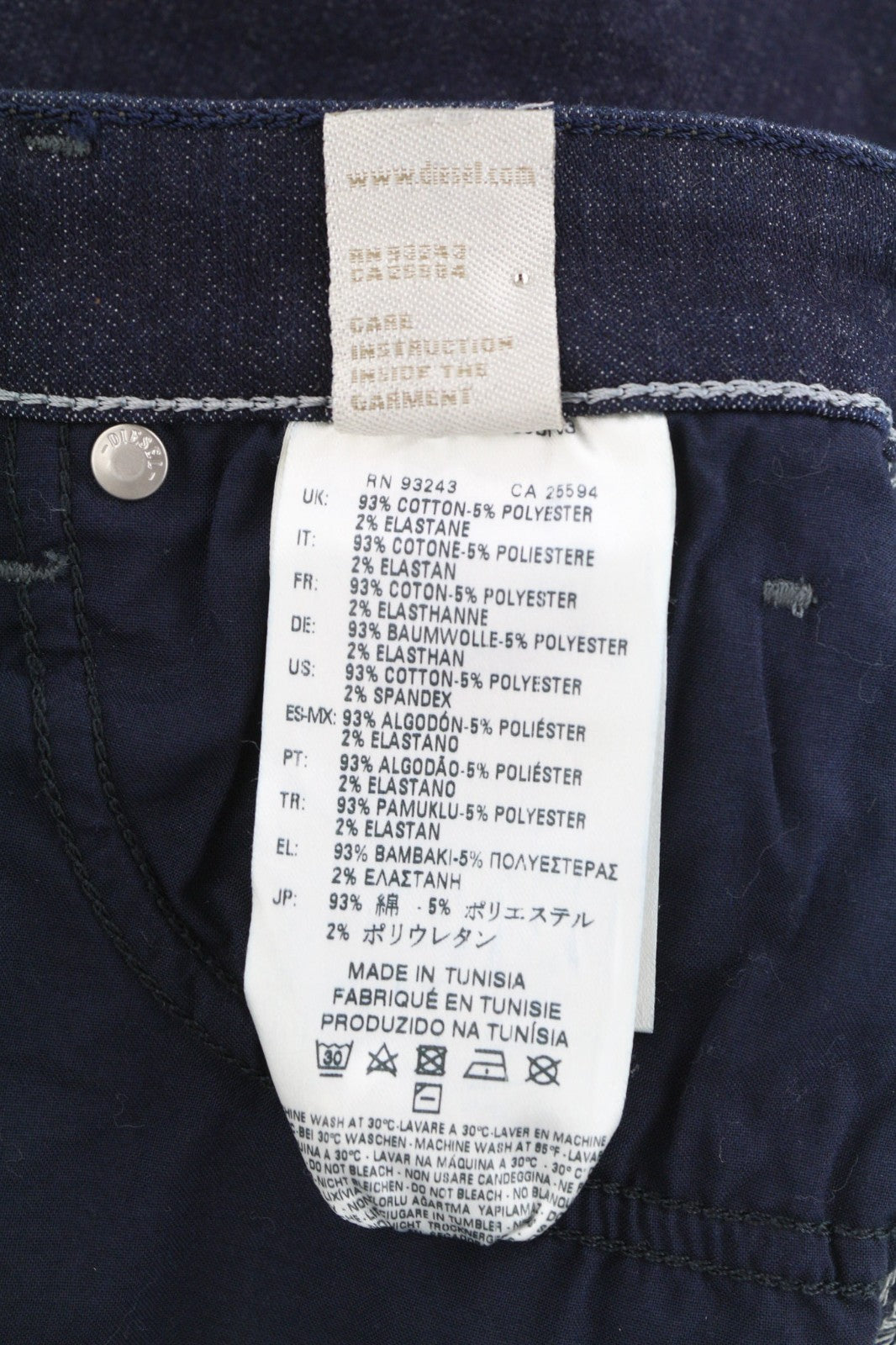 DIESEL Skinzee-High 0813C Women's Jeans W23/L30 Super Slim High Waist Zip