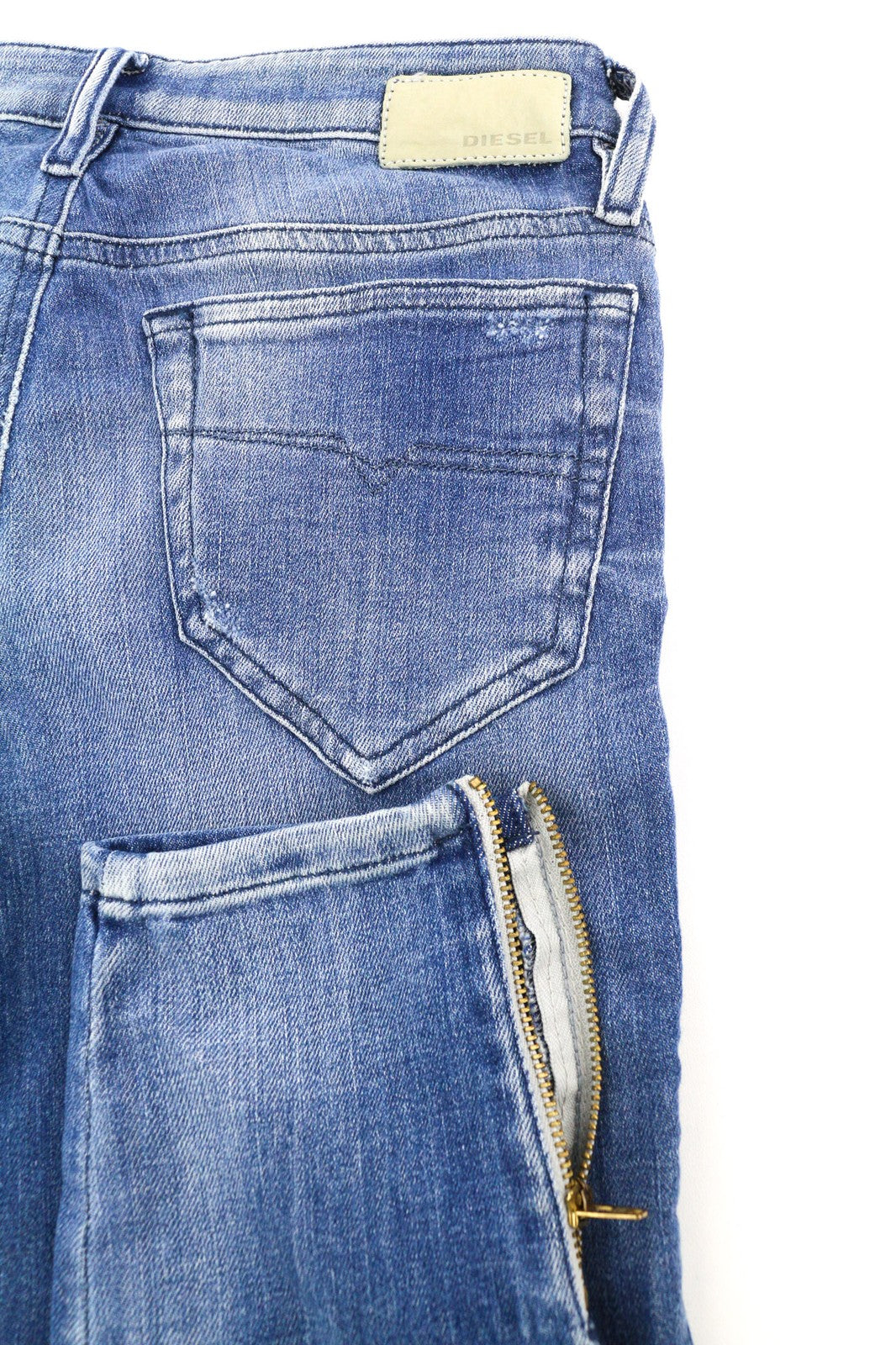 DIESEL Skinzee-Zip 0681E Women's Jeans W24/L30 Super Slim Skinny Regular Waist