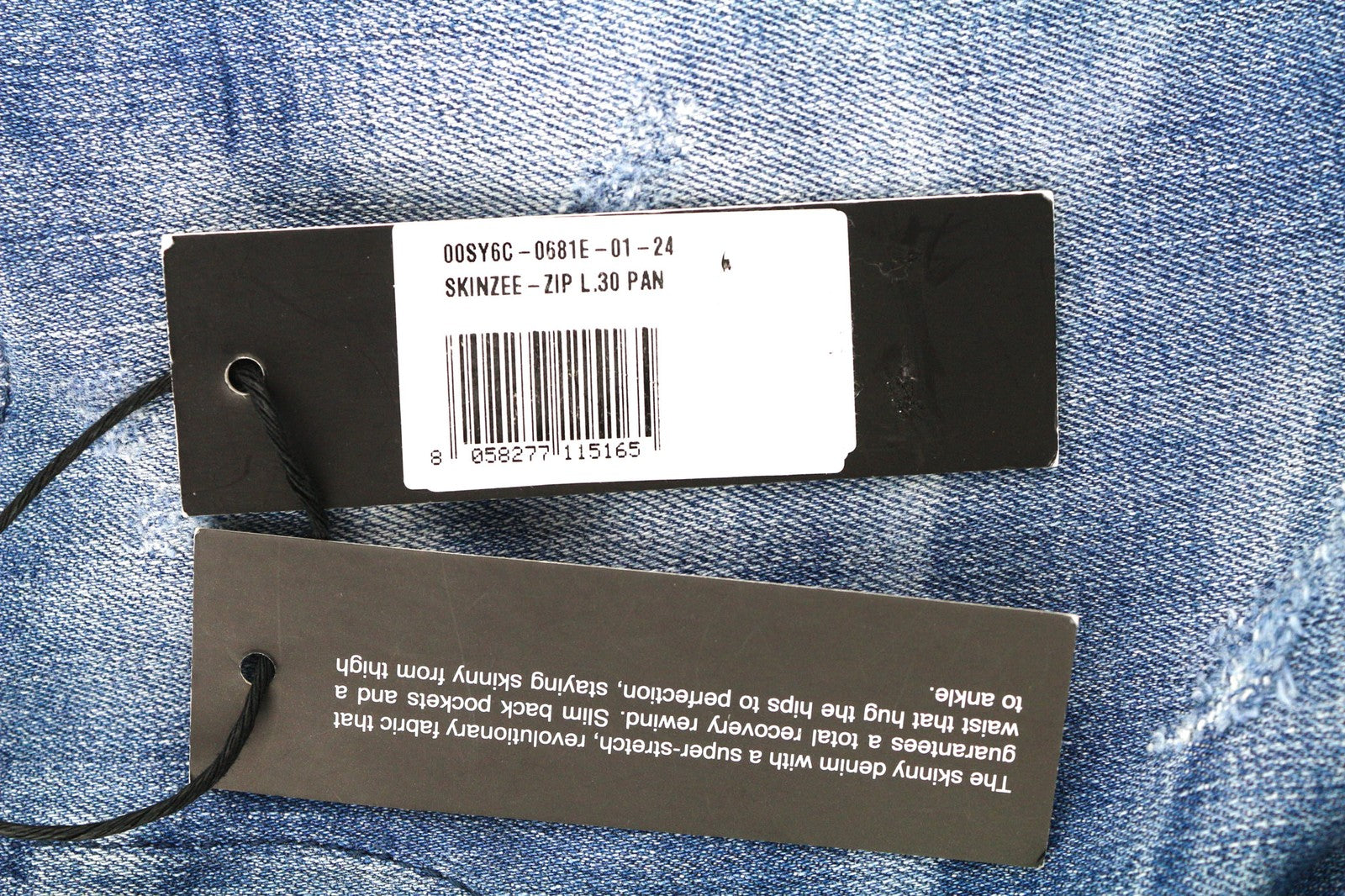 DIESEL Skinzee-Zip 0681E Women's Jeans W24/L30 Super Slim Skinny Regular Waist