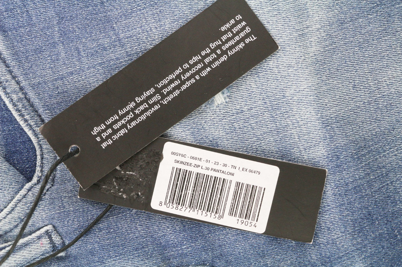 DIESEL Skinzee-Zip 0681E Women's Jeans W23/L30 Super Slim Skinny Zip Mid Waist