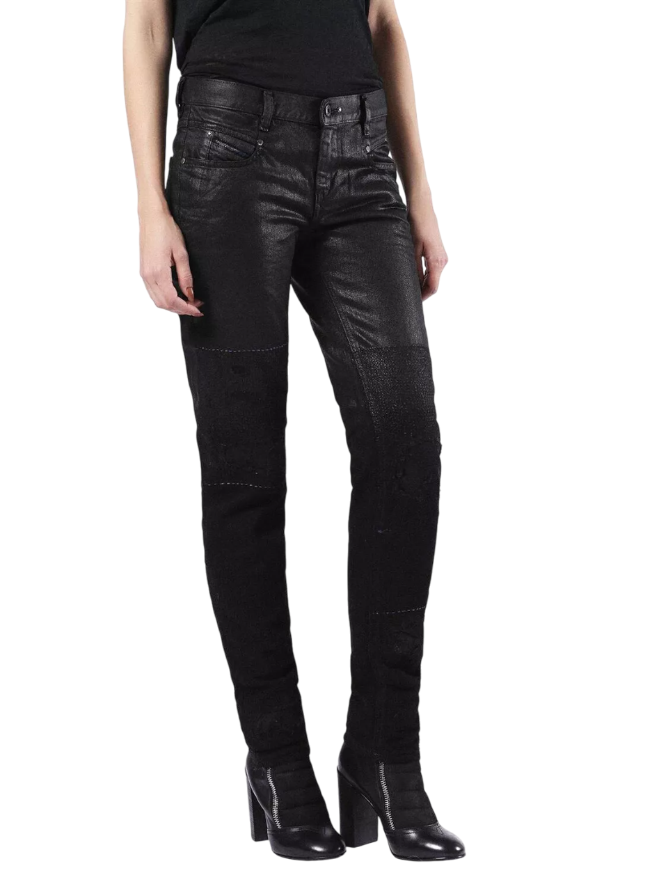 DIESEL Belthy 0856E Women's Jeans W25/L32 Straight Slim Low Waist Dark RRP250